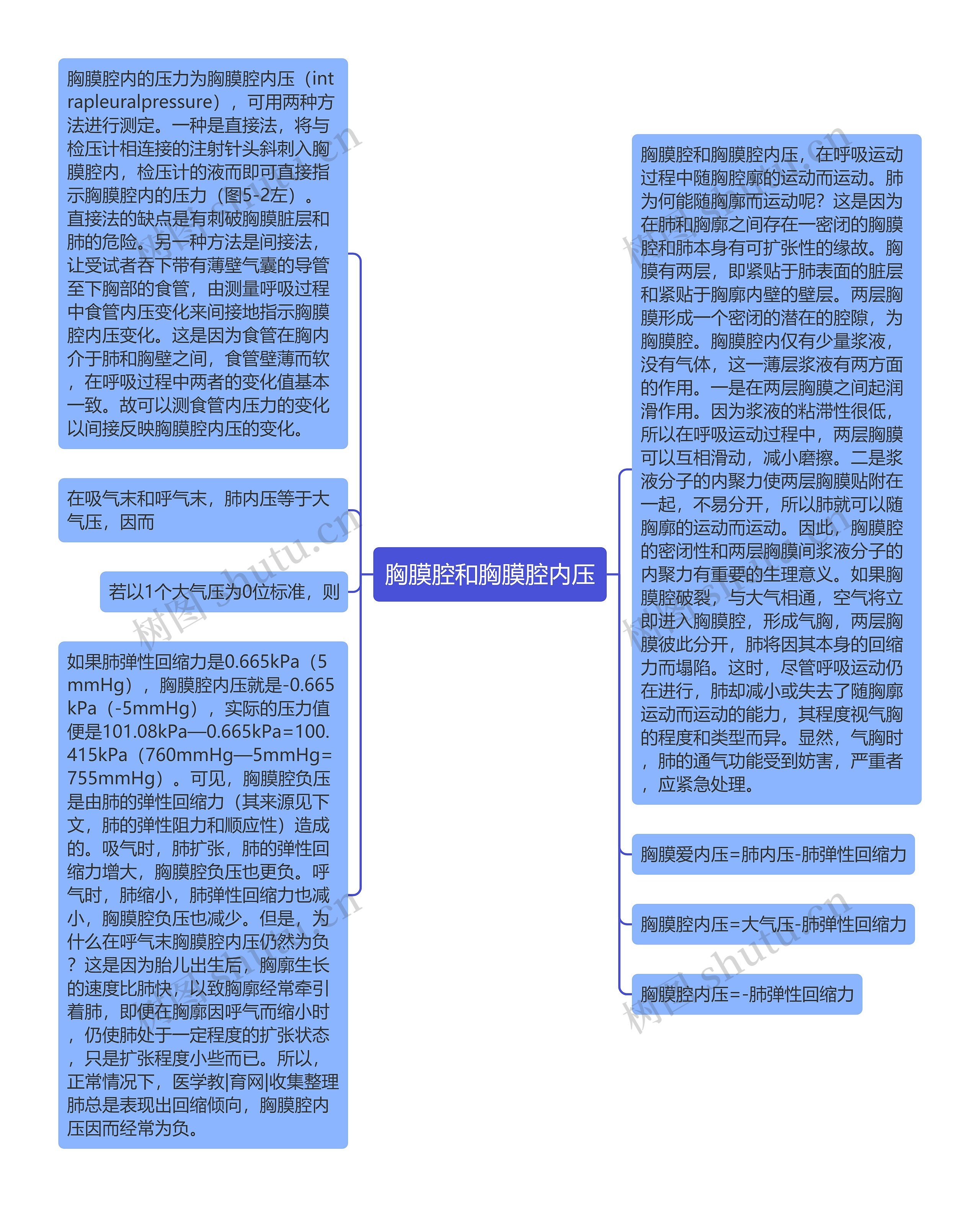 胸膜腔和胸膜腔内压思维导图