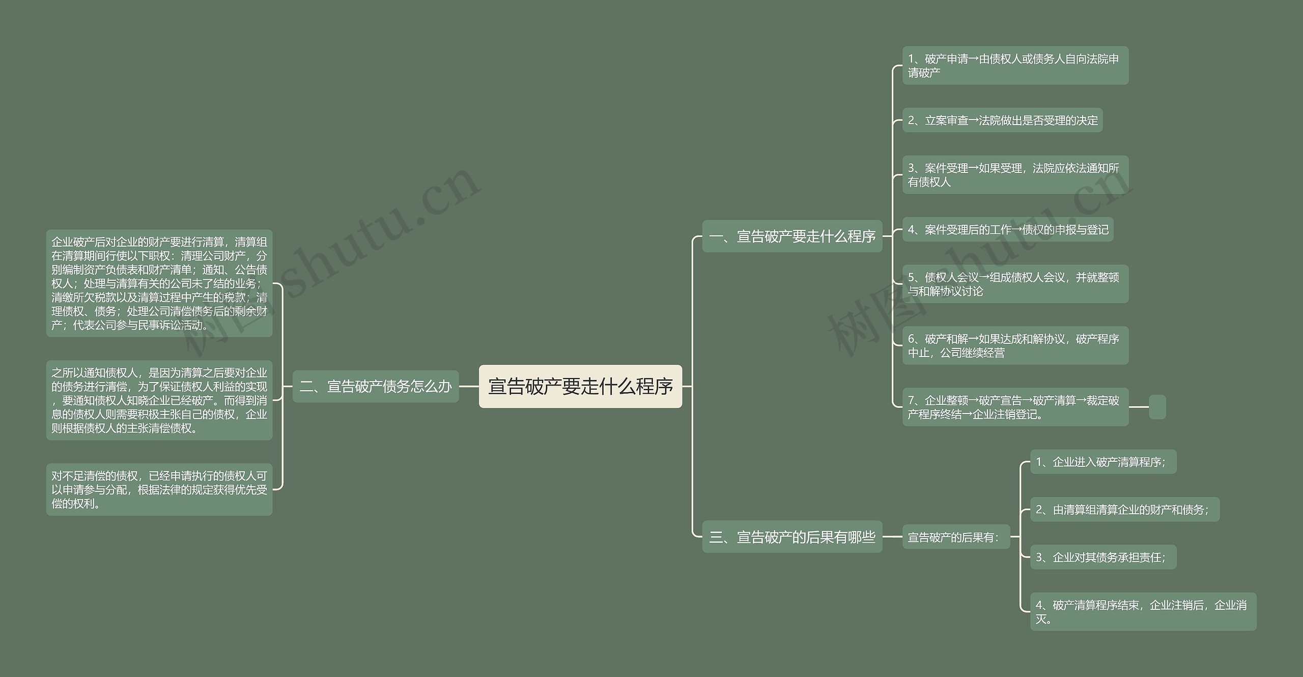 宣告破产要走什么程序思维导图