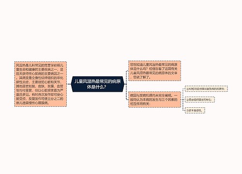 儿童风湿热最常见的病原体是什么？