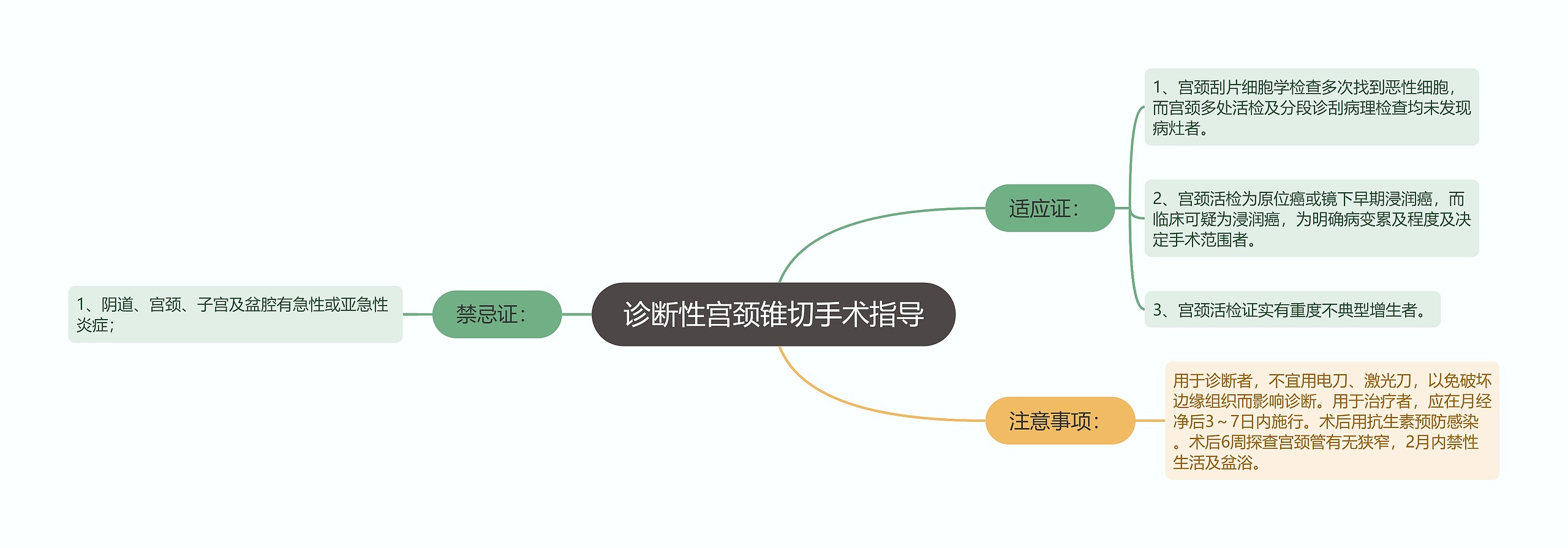 诊断性宫颈锥切手术指导思维导图