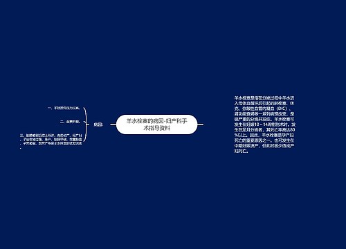 羊水栓塞的病因-妇产科手术指导资料