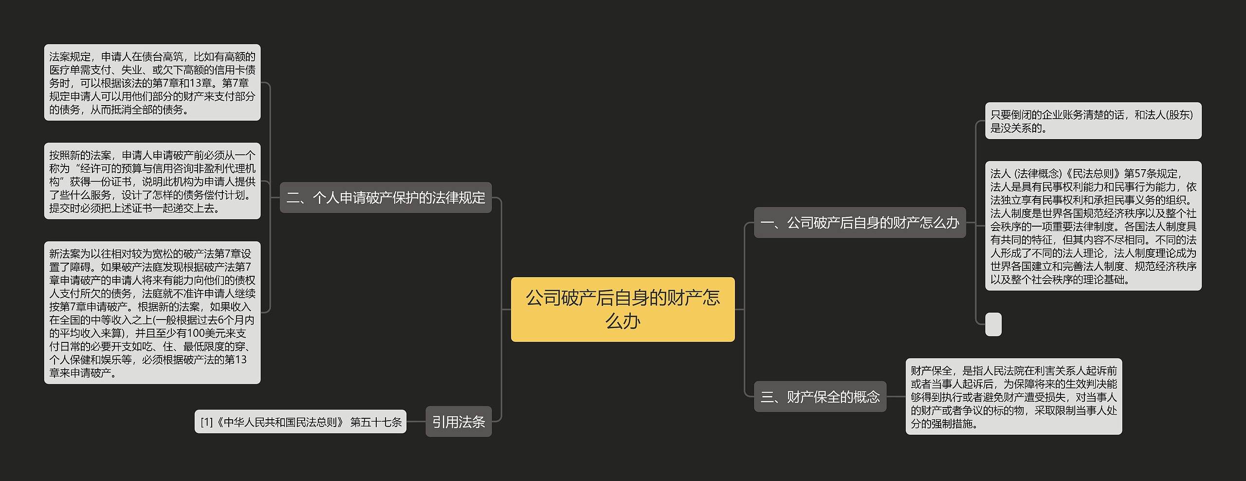 公司破产后自身的财产怎么办思维导图