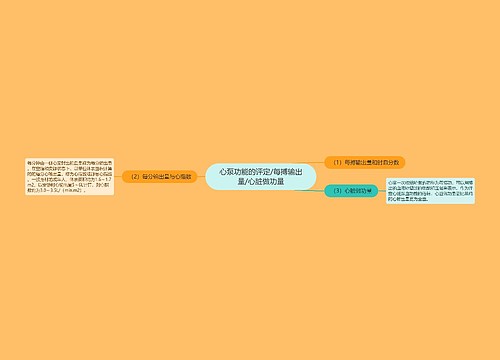 心泵功能的评定/每搏输出量/心脏做功量思维导图