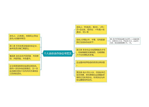 个人合伙合作协议书范文