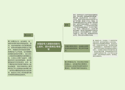 未指定专人保管的货款车上丢失，损失谁承担/李崇军