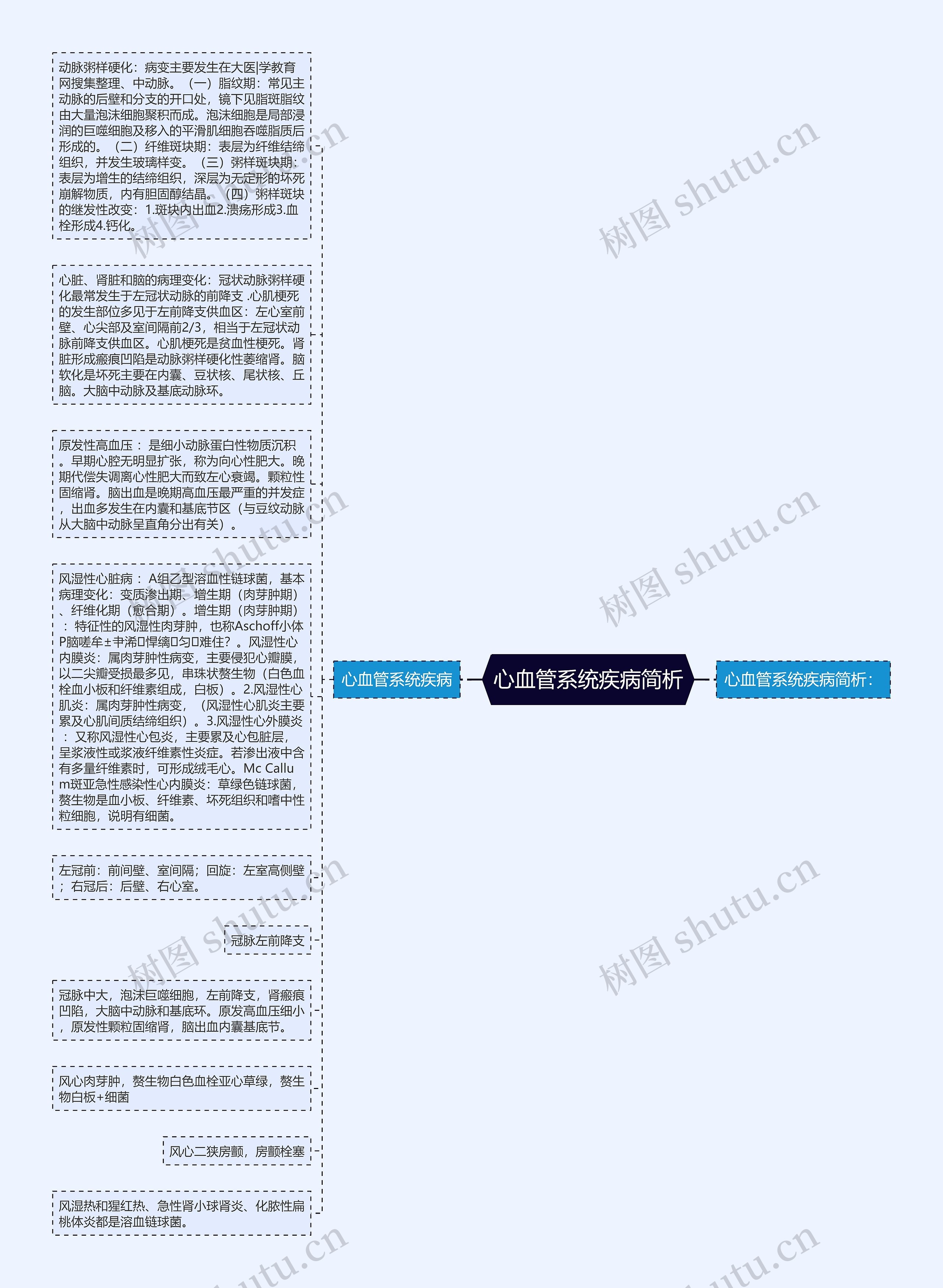 心血管系统疾病简析思维导图