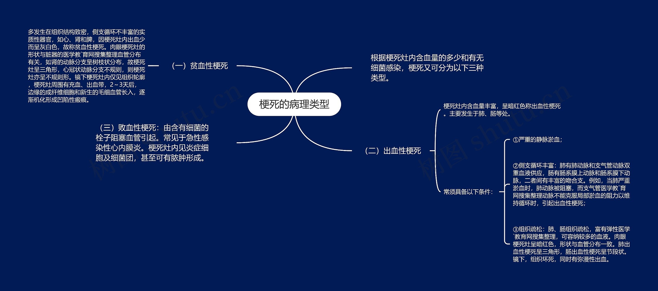 梗死的病理类型思维导图