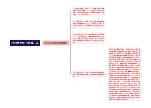 特异性免疫的获得方式