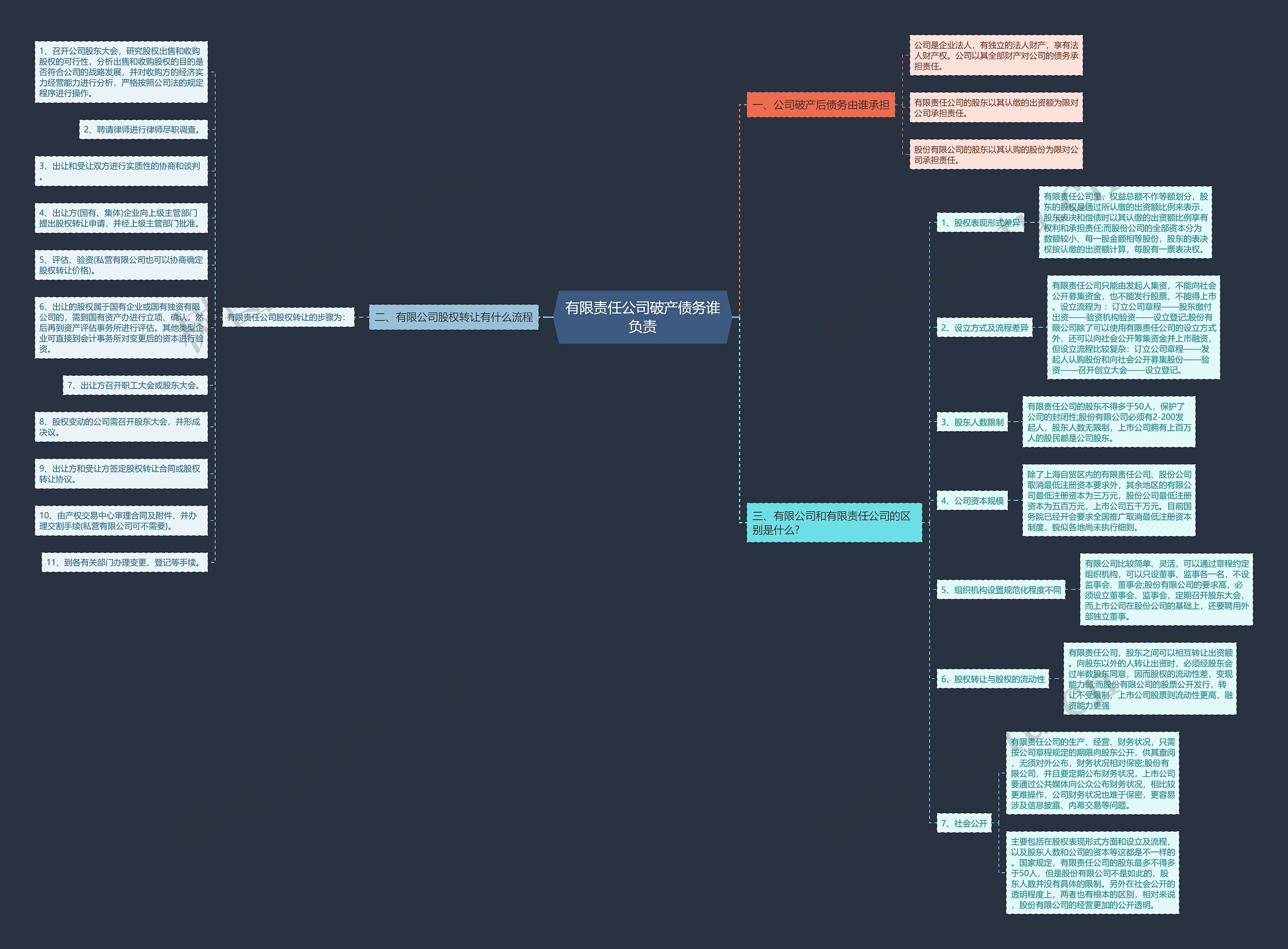 有限责任公司破产债务谁负责思维导图