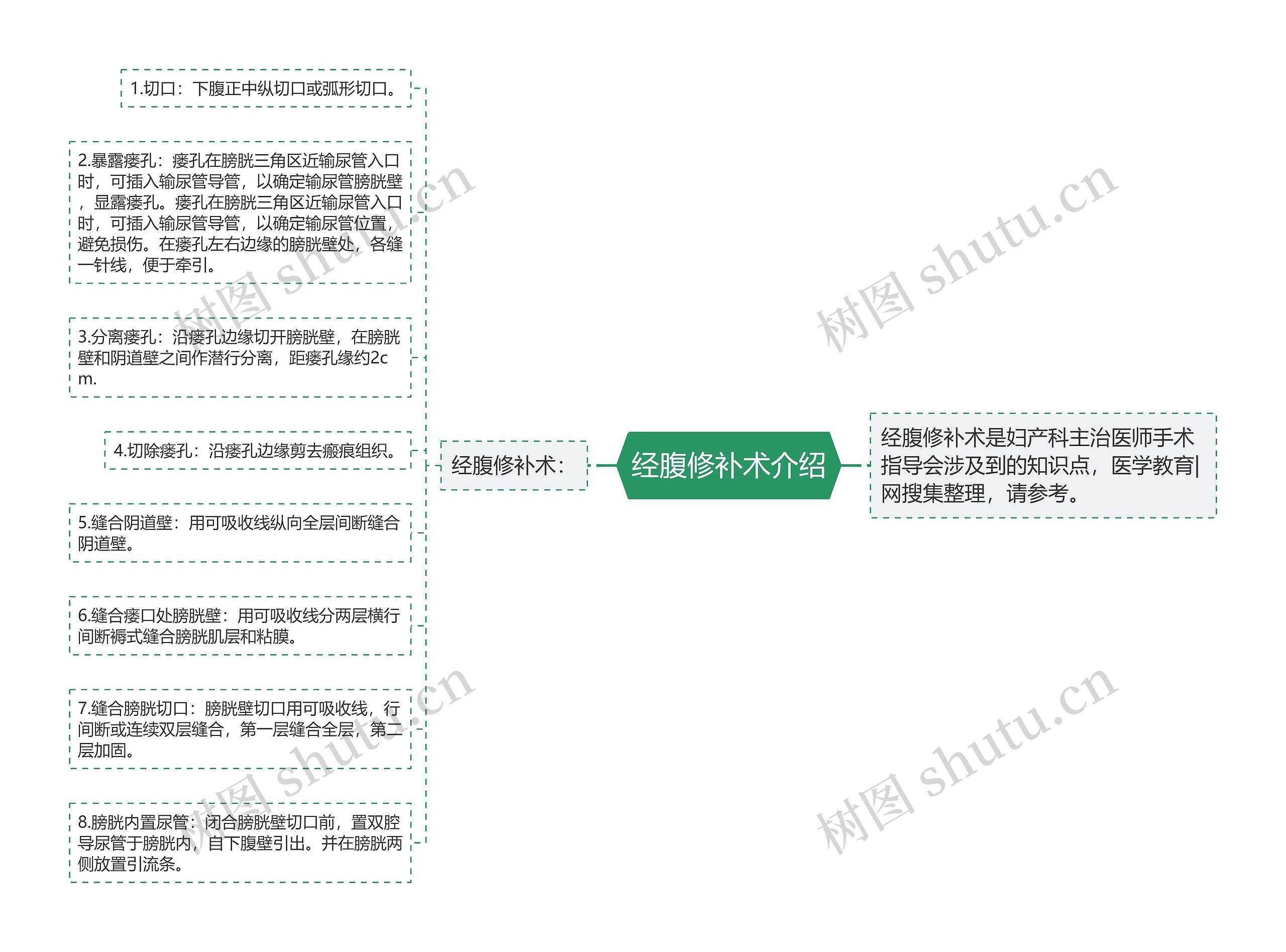 经腹修补术介绍思维导图