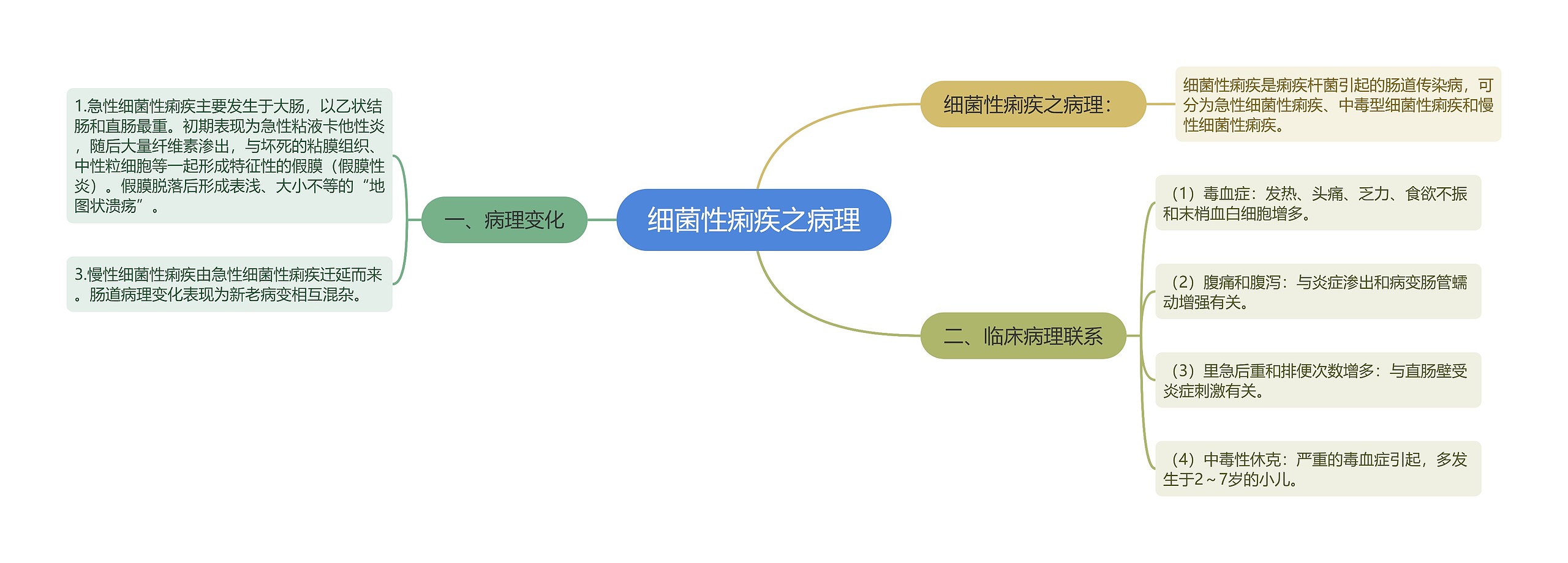 细菌性痢疾之病理思维导图