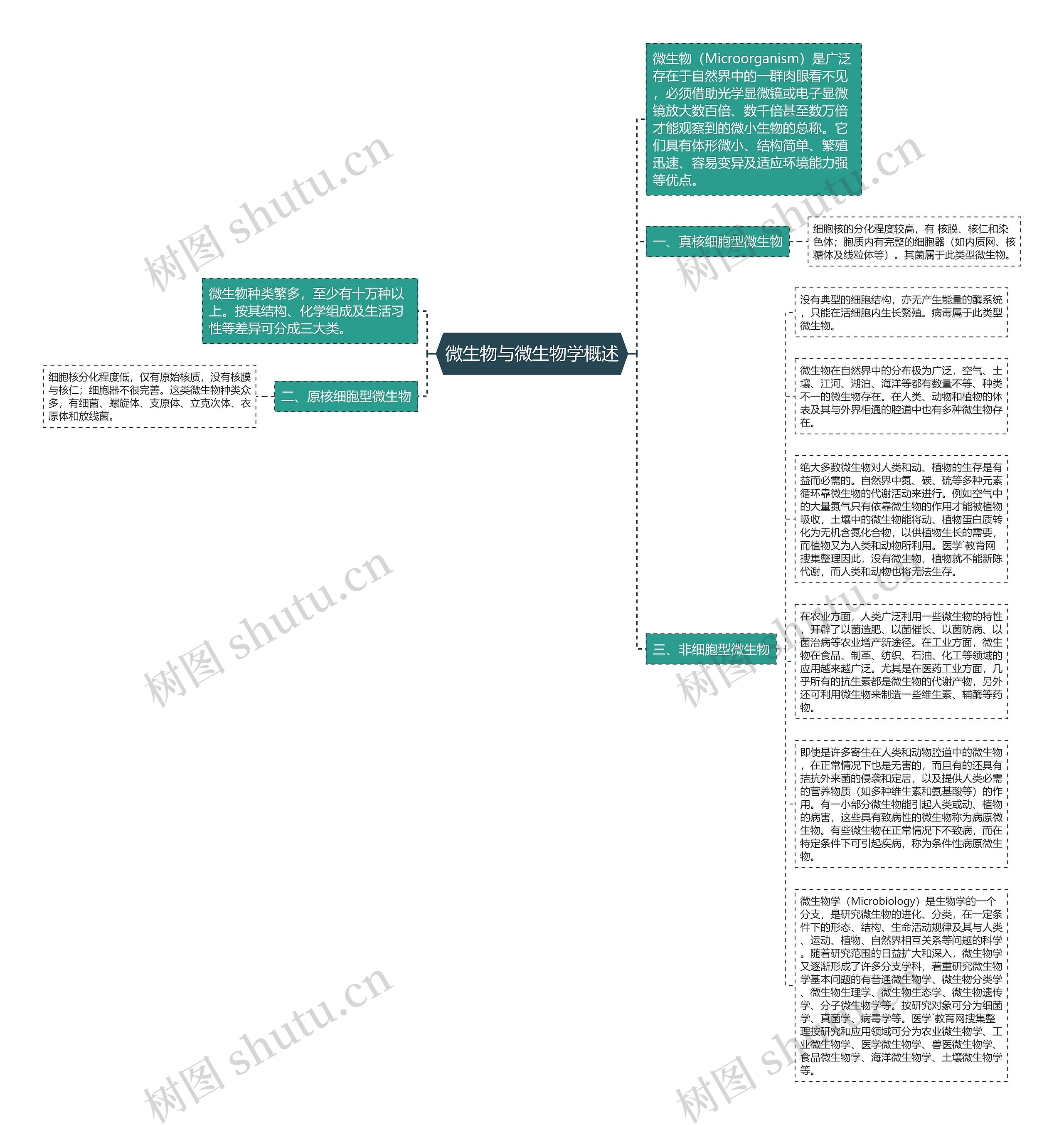 微生物与微生物学概述思维导图高清图 微生物与微生物学概述思维导图