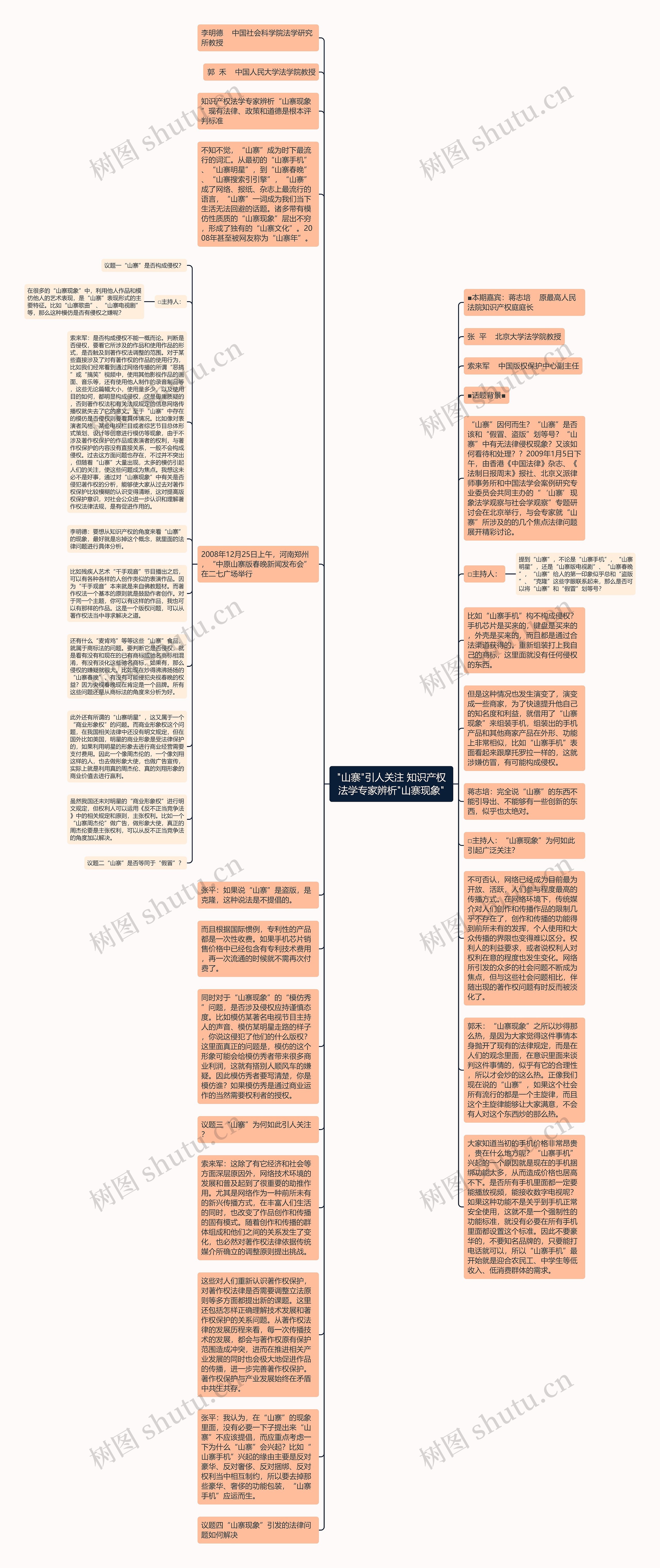 "山寨"引人关注 知识产权法学专家辨析"山寨现象"思维导图