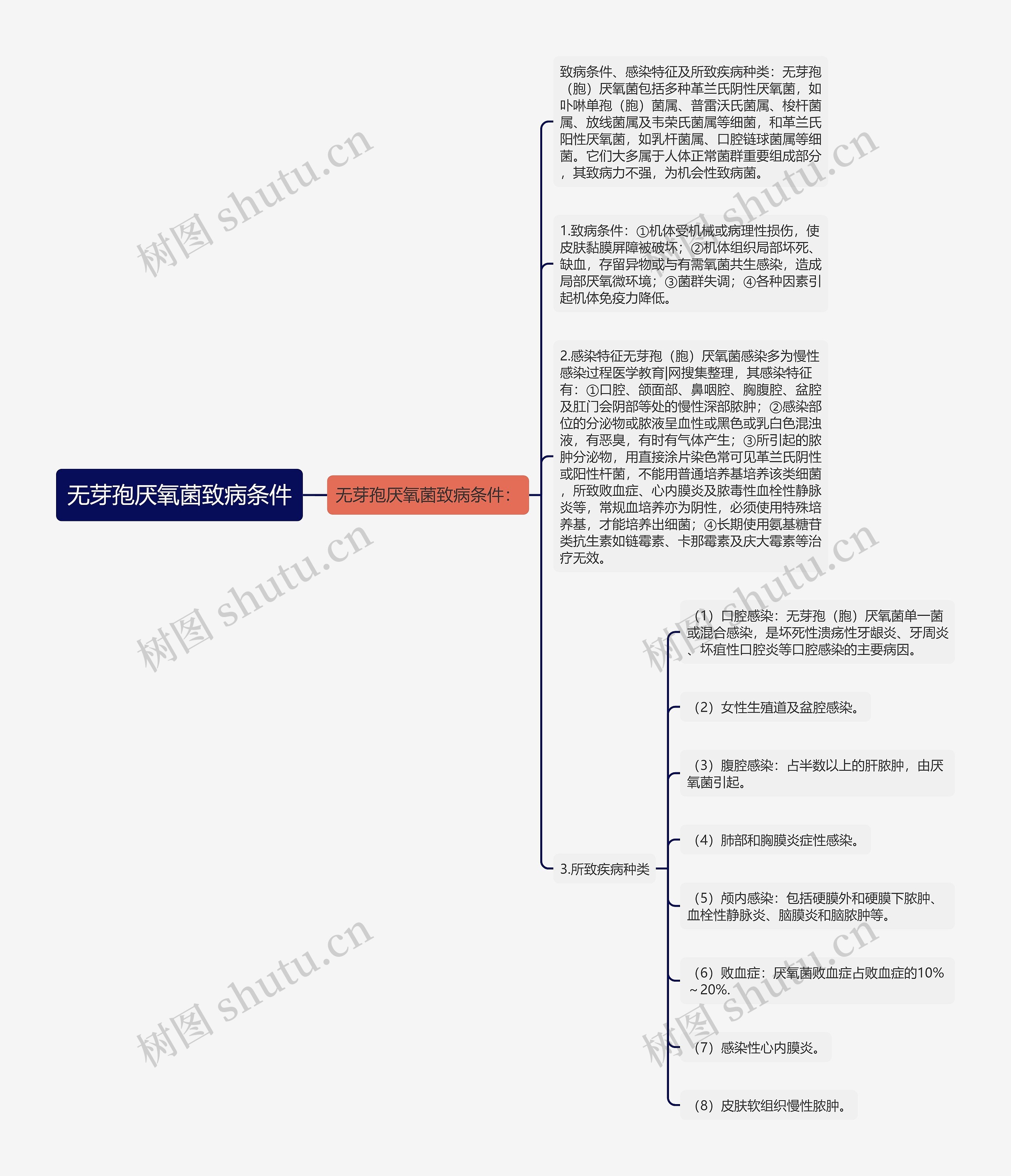 无芽孢厌氧菌致病条件思维导图