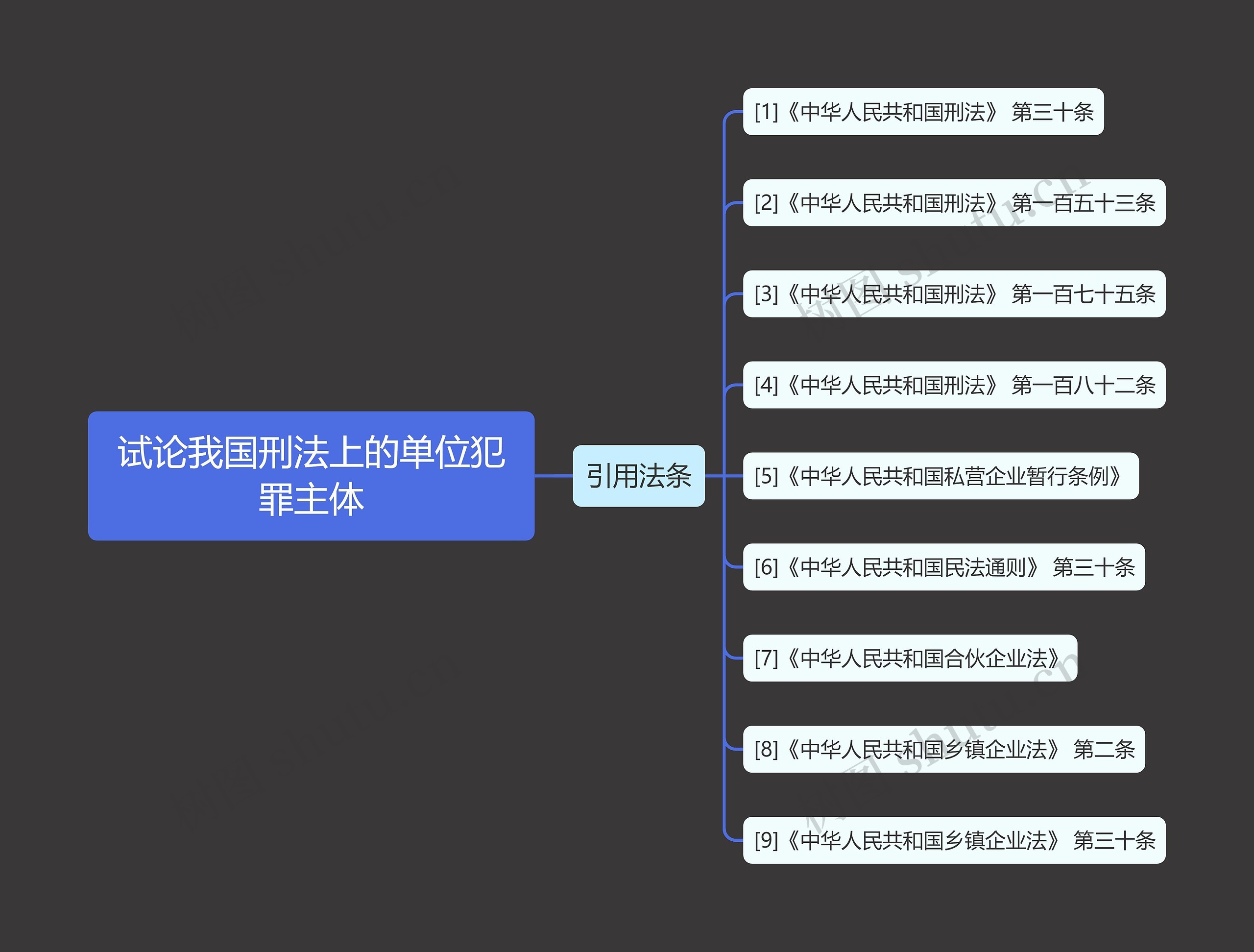 试论我国刑法上的单位犯罪主体思维导图