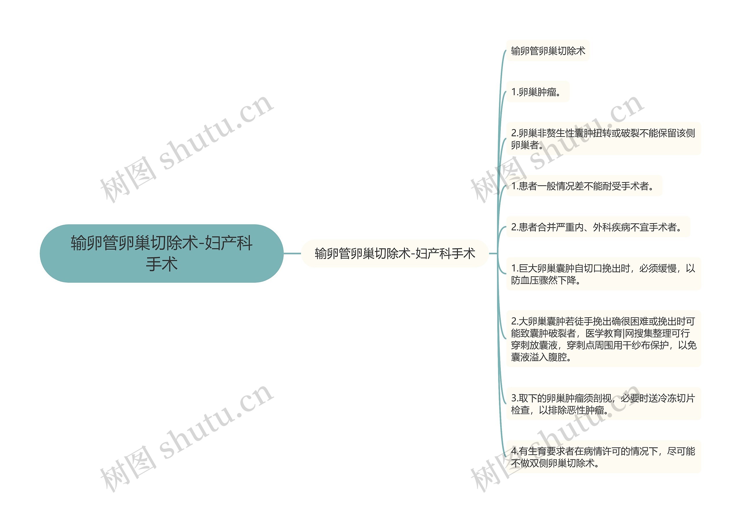 输卵管卵巢切除术-妇产科手术思维导图