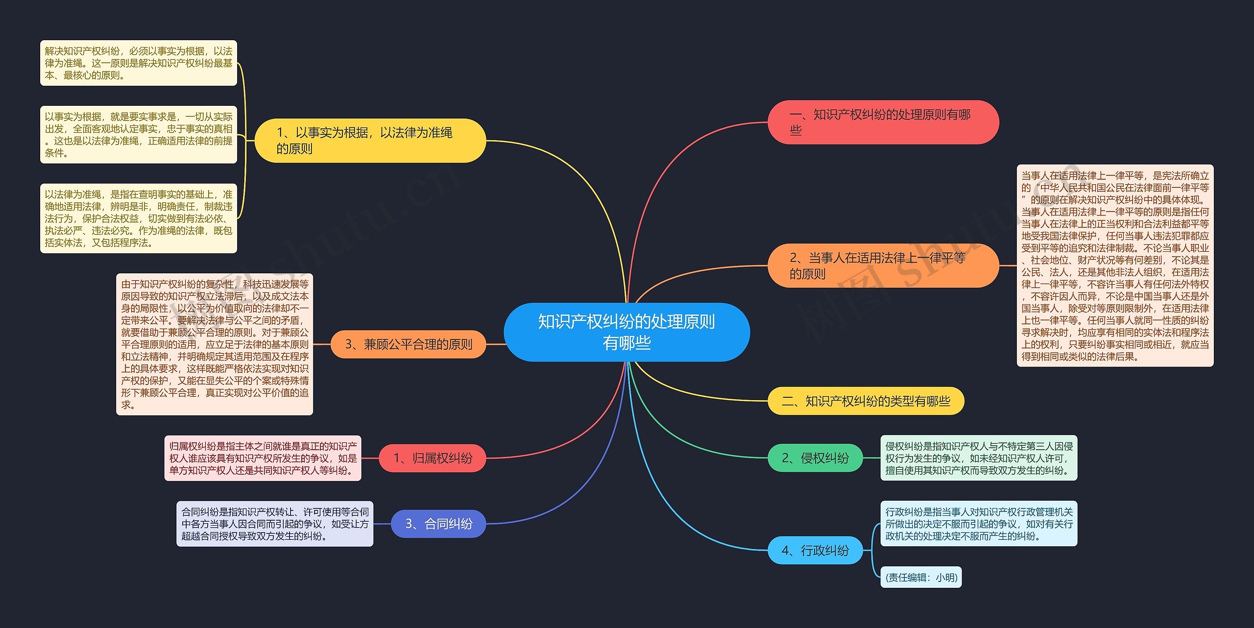 知识产权纠纷的处理原则有哪些思维导图