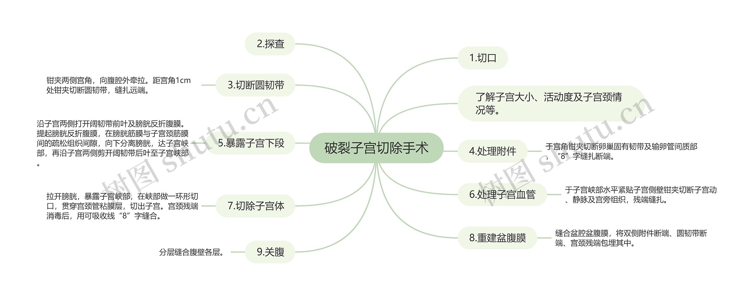 破裂子宫切除手术思维导图