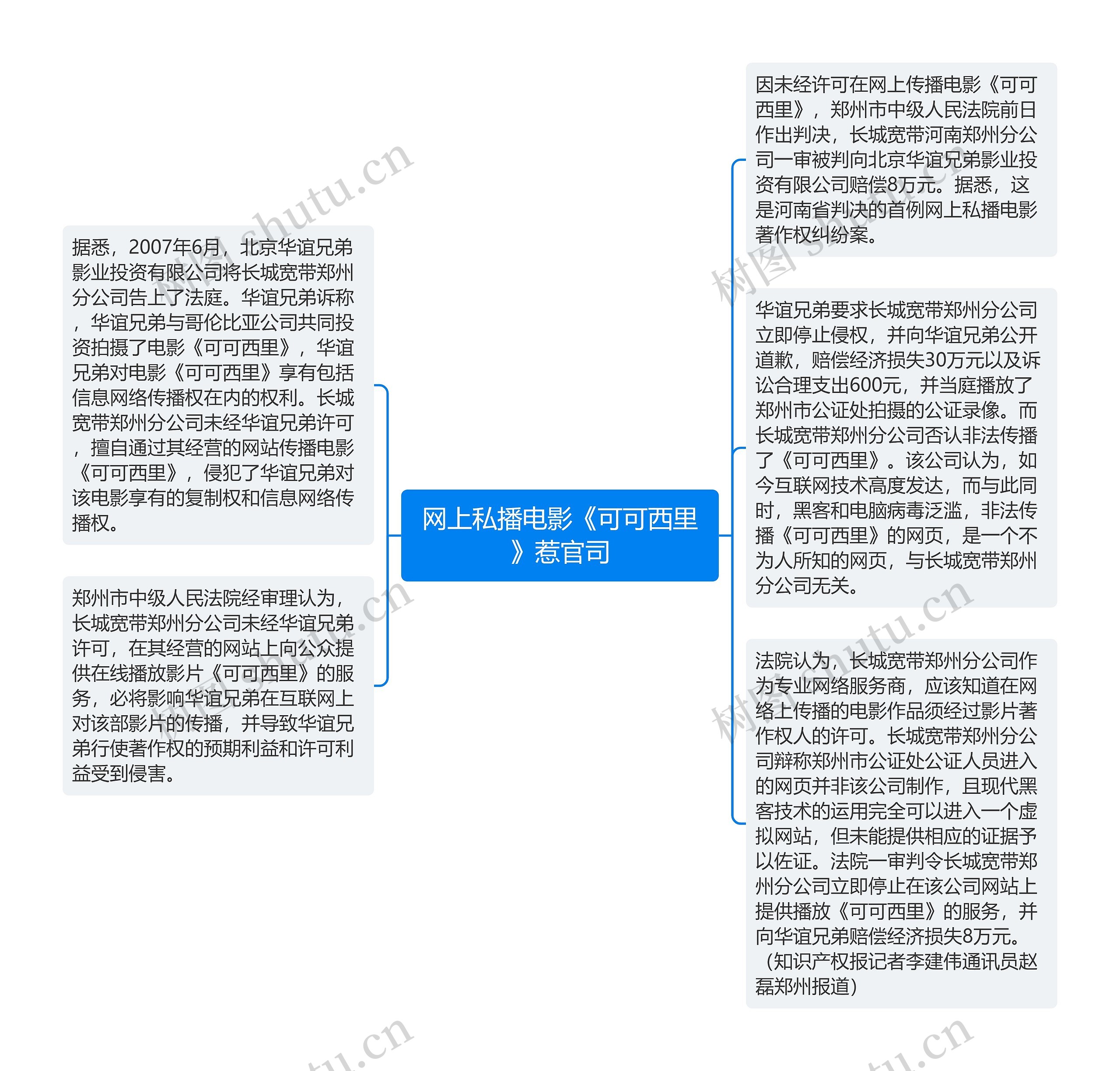 网上私播电影《可可西里》惹官司思维导图