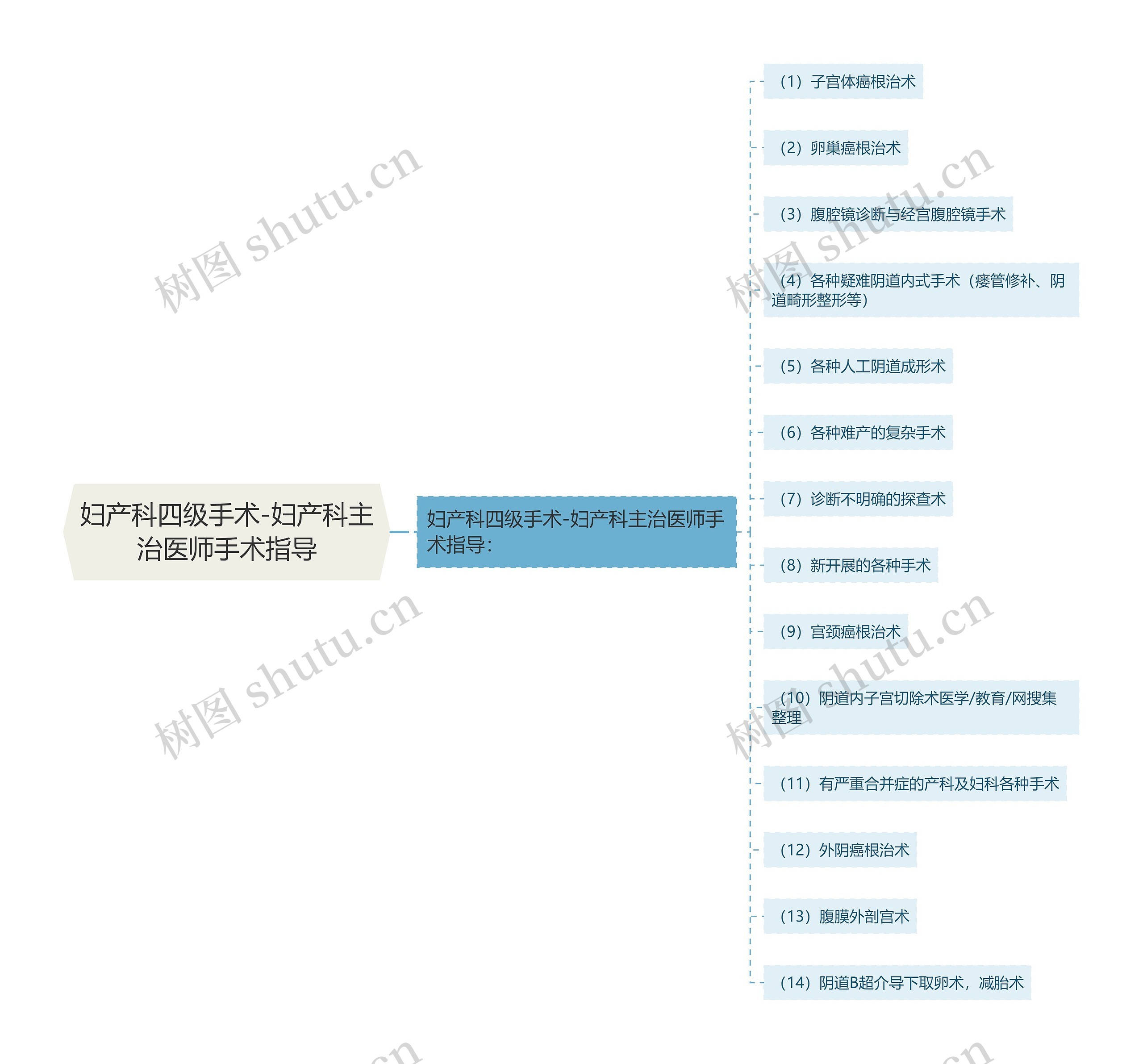 妇产科四级手术-妇产科主治医师手术指导思维导图