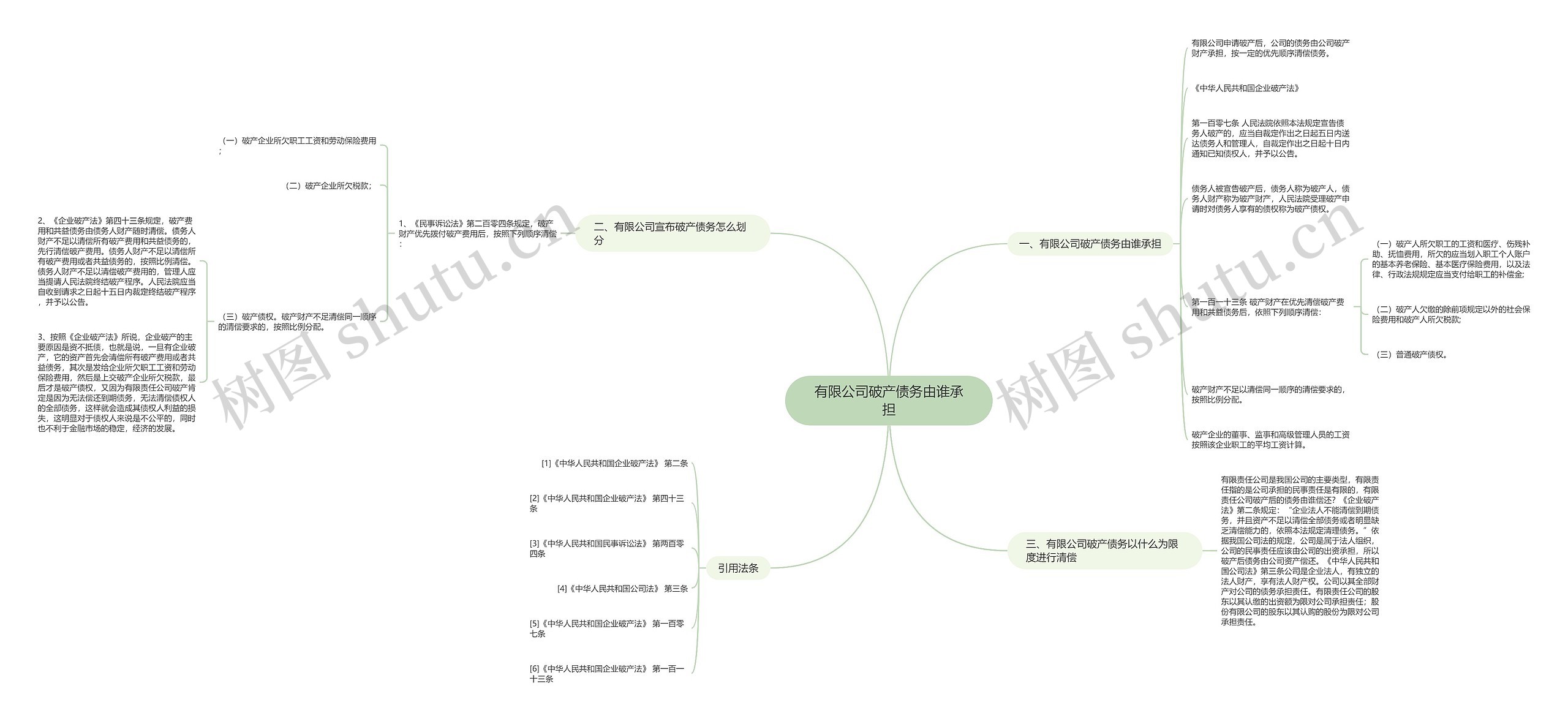 有限公司破产债务由谁承担思维导图