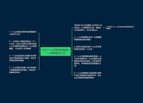 开办一人公司的法律规定一人有限责任公司