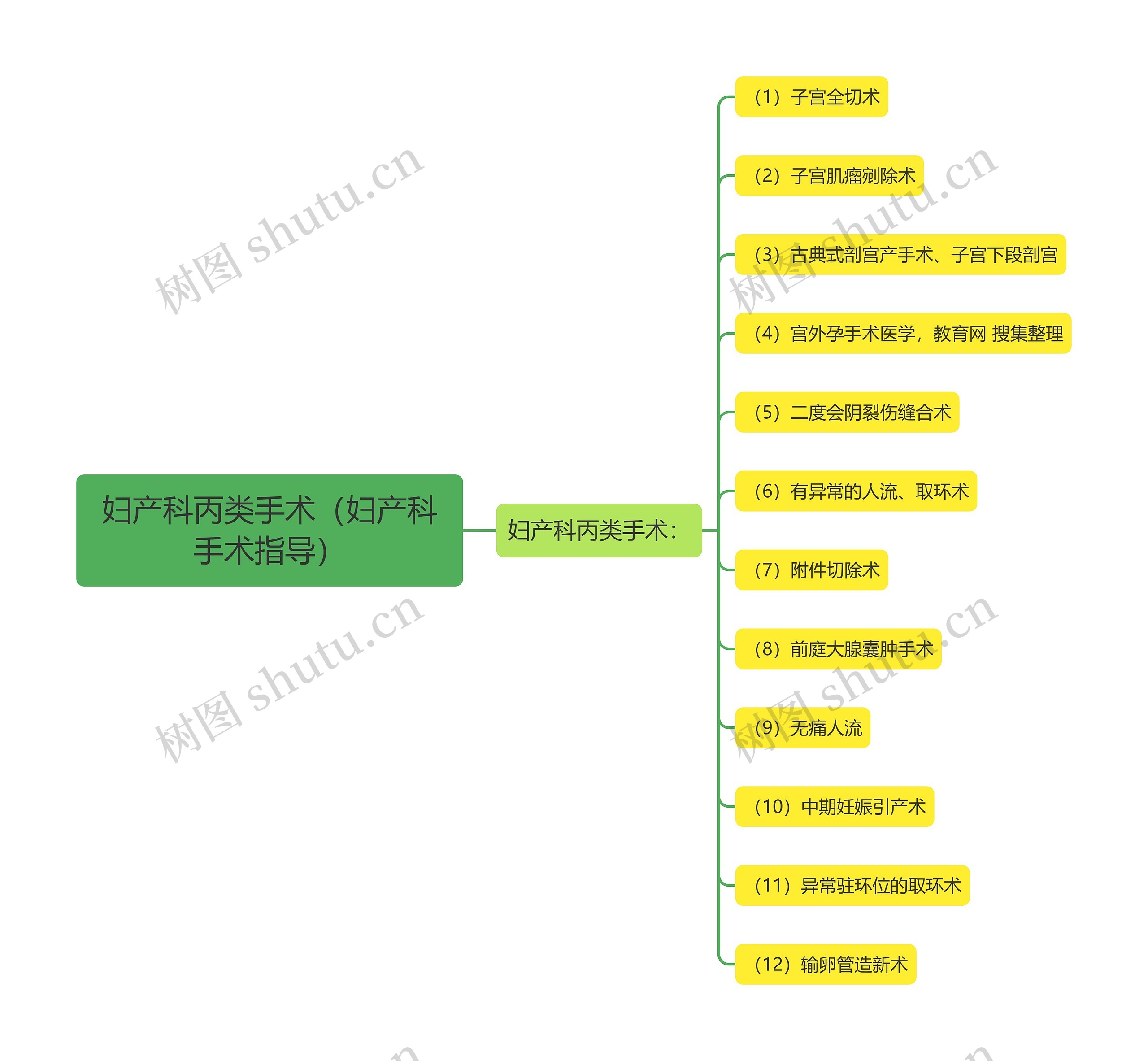 妇产科丙类手术（妇产科手术指导）思维导图