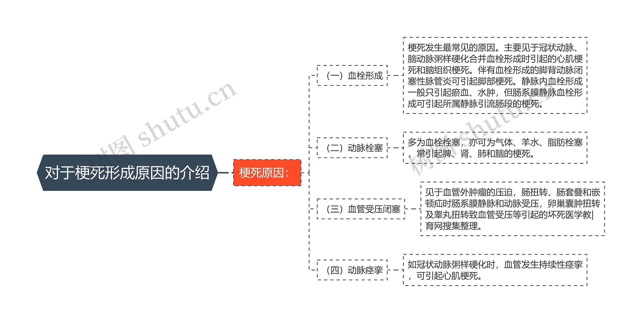 对于梗死形成原因的介绍思维导图