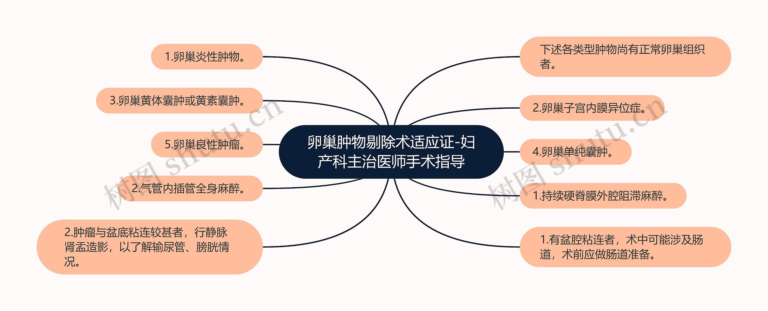 卵巢肿物剔除术适应证-妇产科主治医师手术指导思维导图