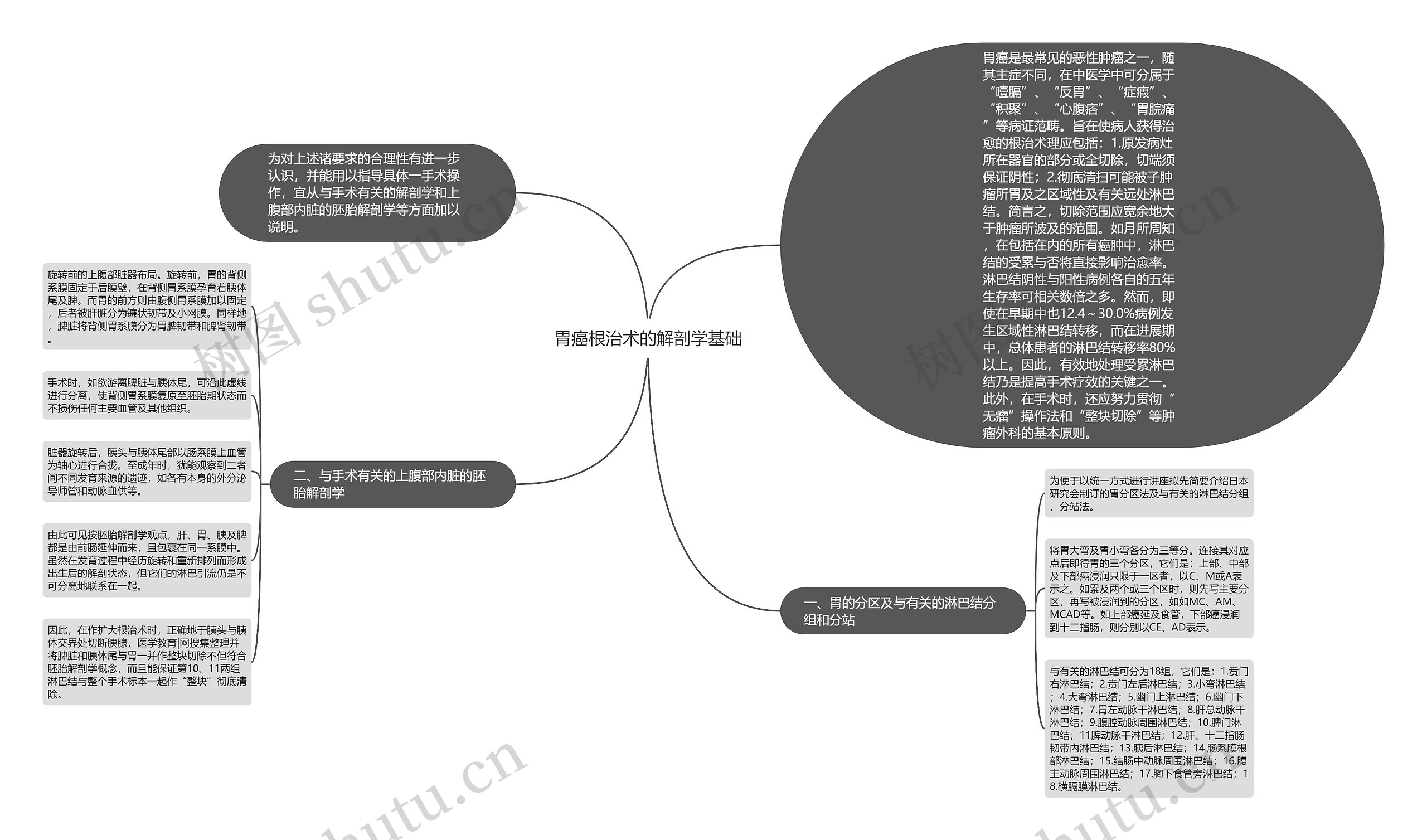 胃癌根治术的解剖学基础思维导图