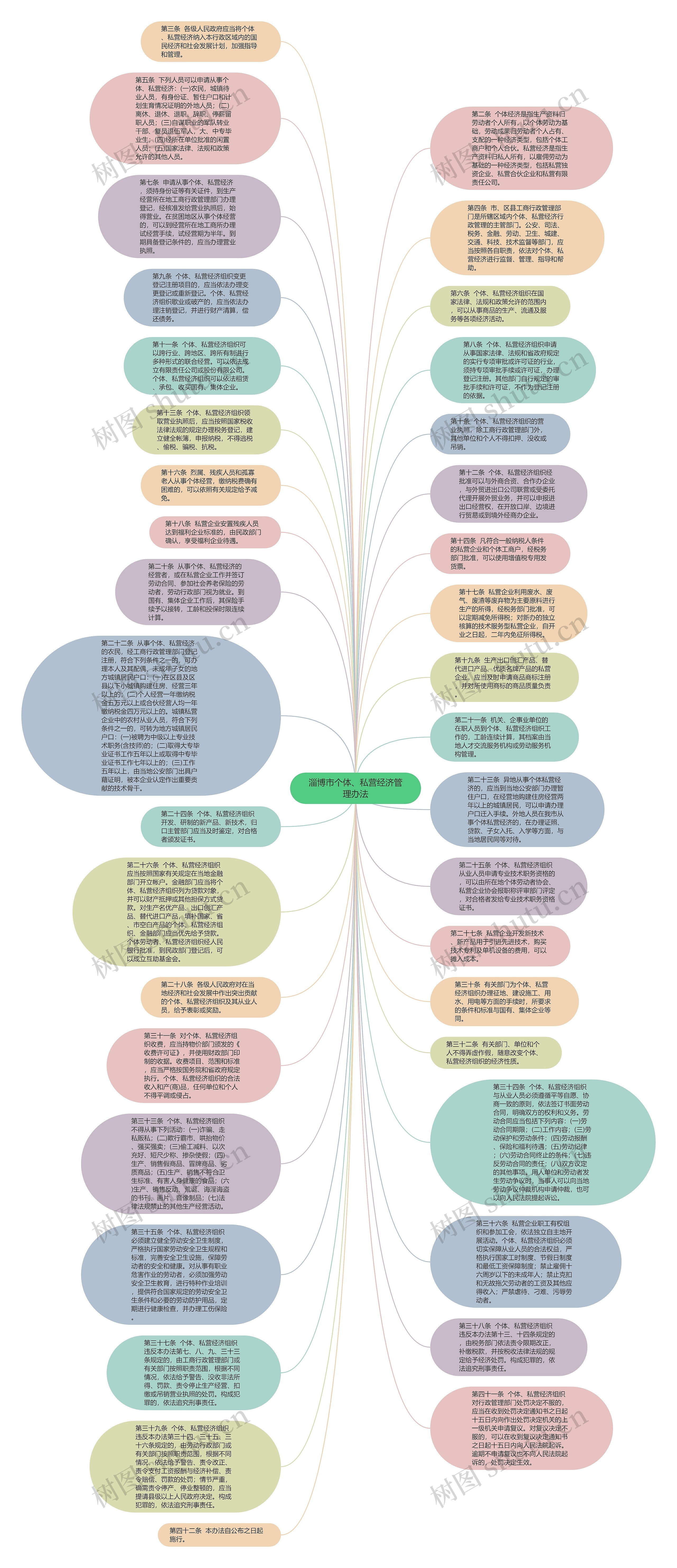 淄博市个体、私营经济管理办法思维导图