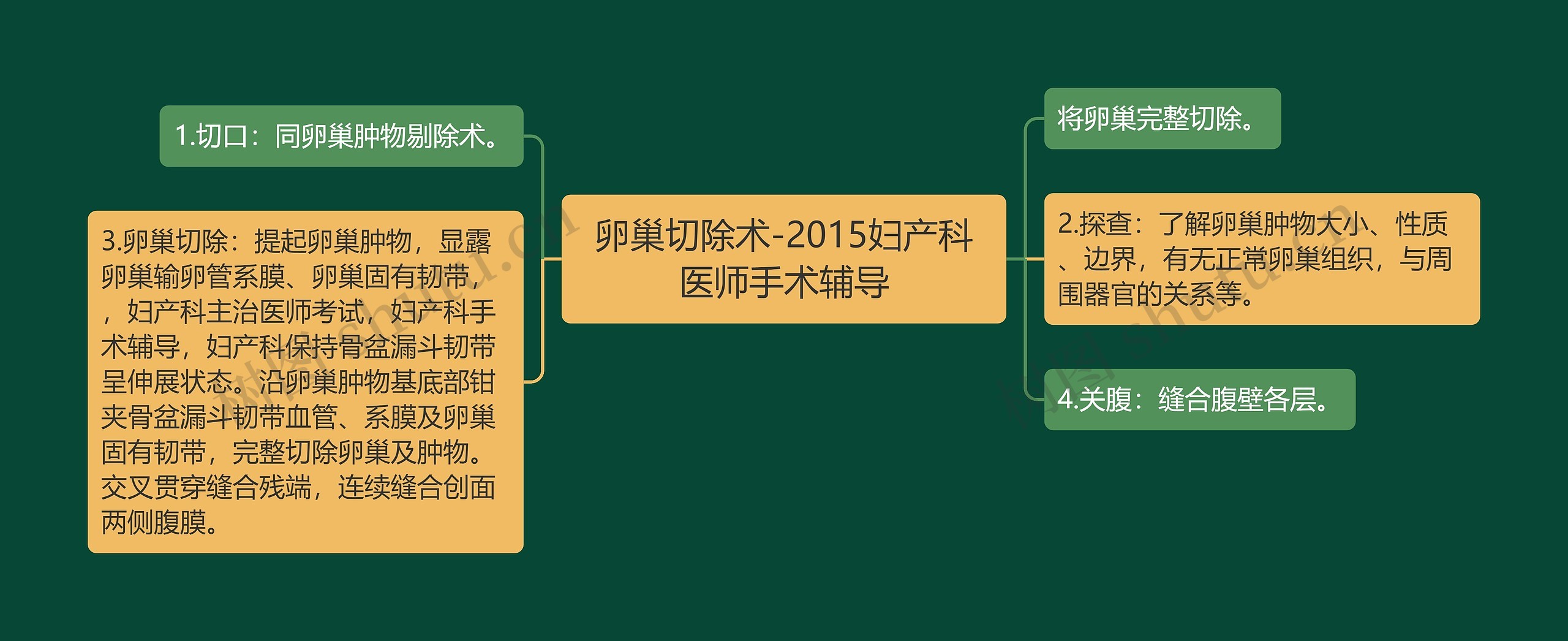 卵巢切除术-2015妇产科医师手术辅导思维导图