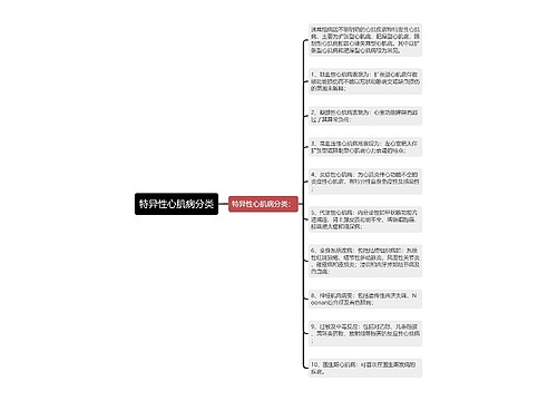 特异性心肌病分类