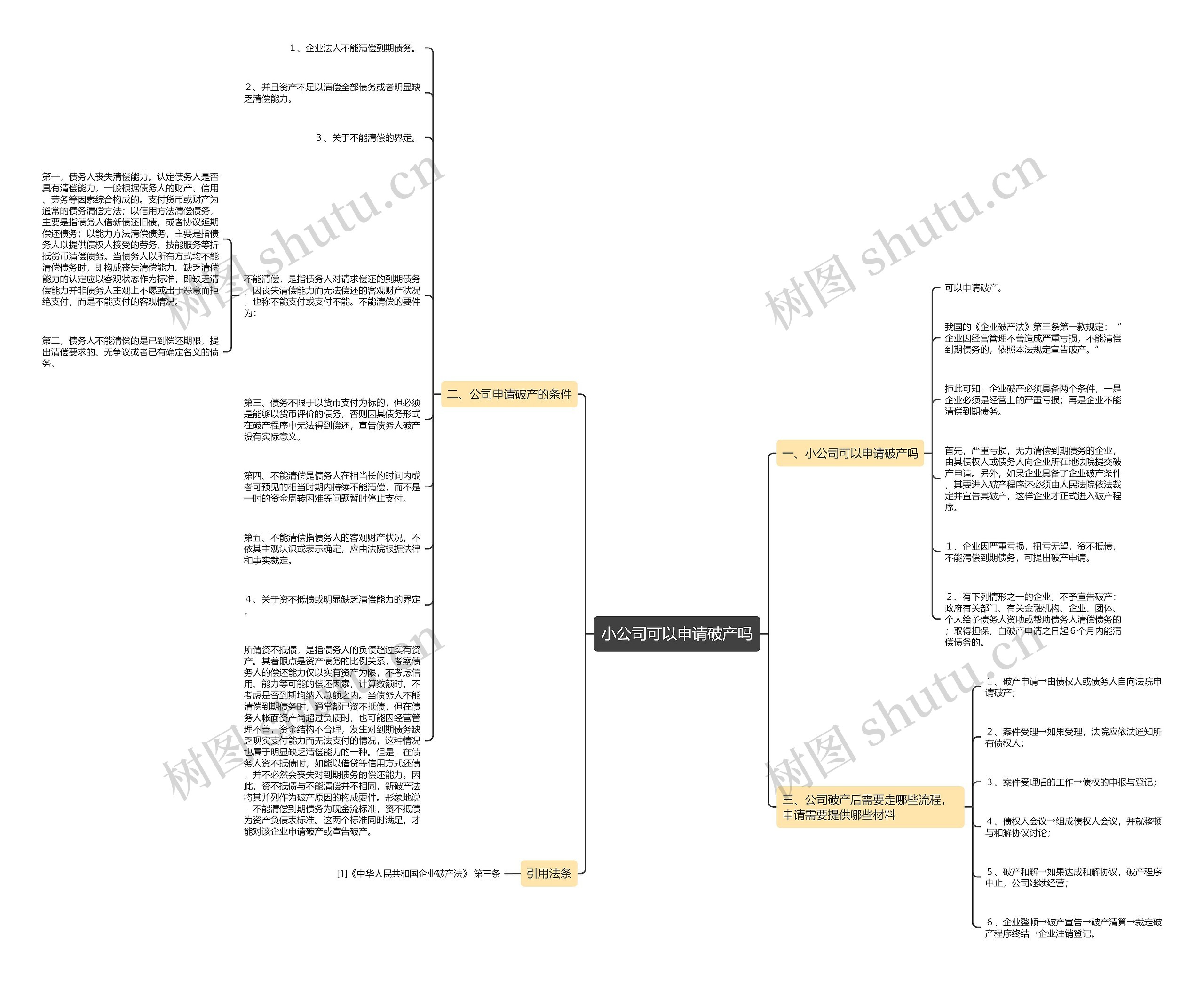 小公司可以申请破产吗思维导图