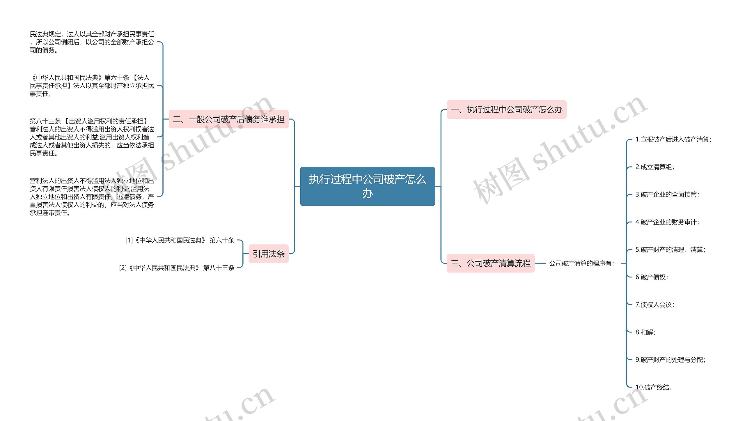 执行过程中公司破产怎么办思维导图