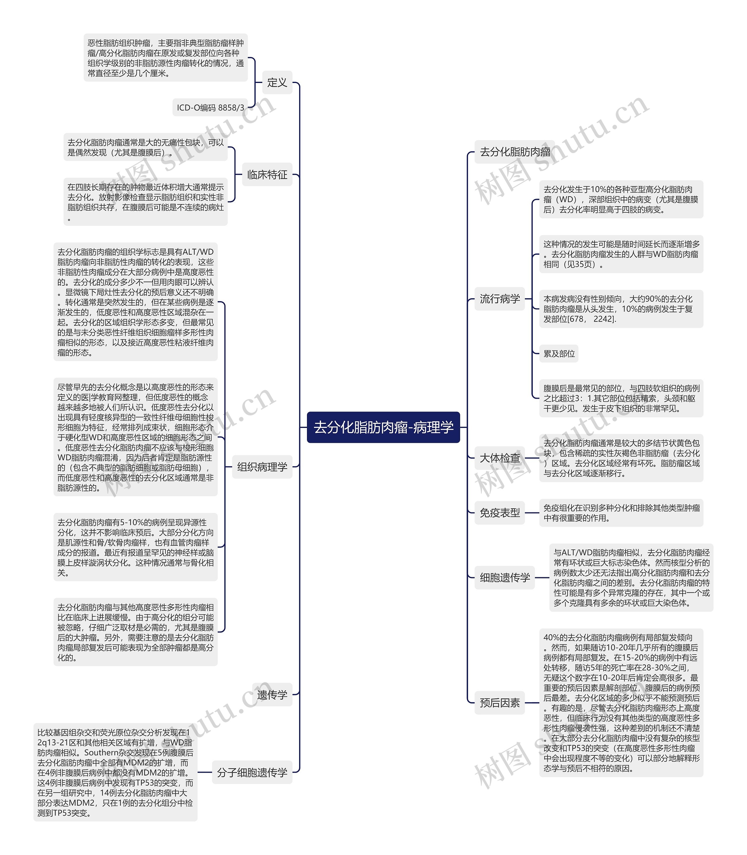 去分化脂肪肉瘤-病理学思维导图