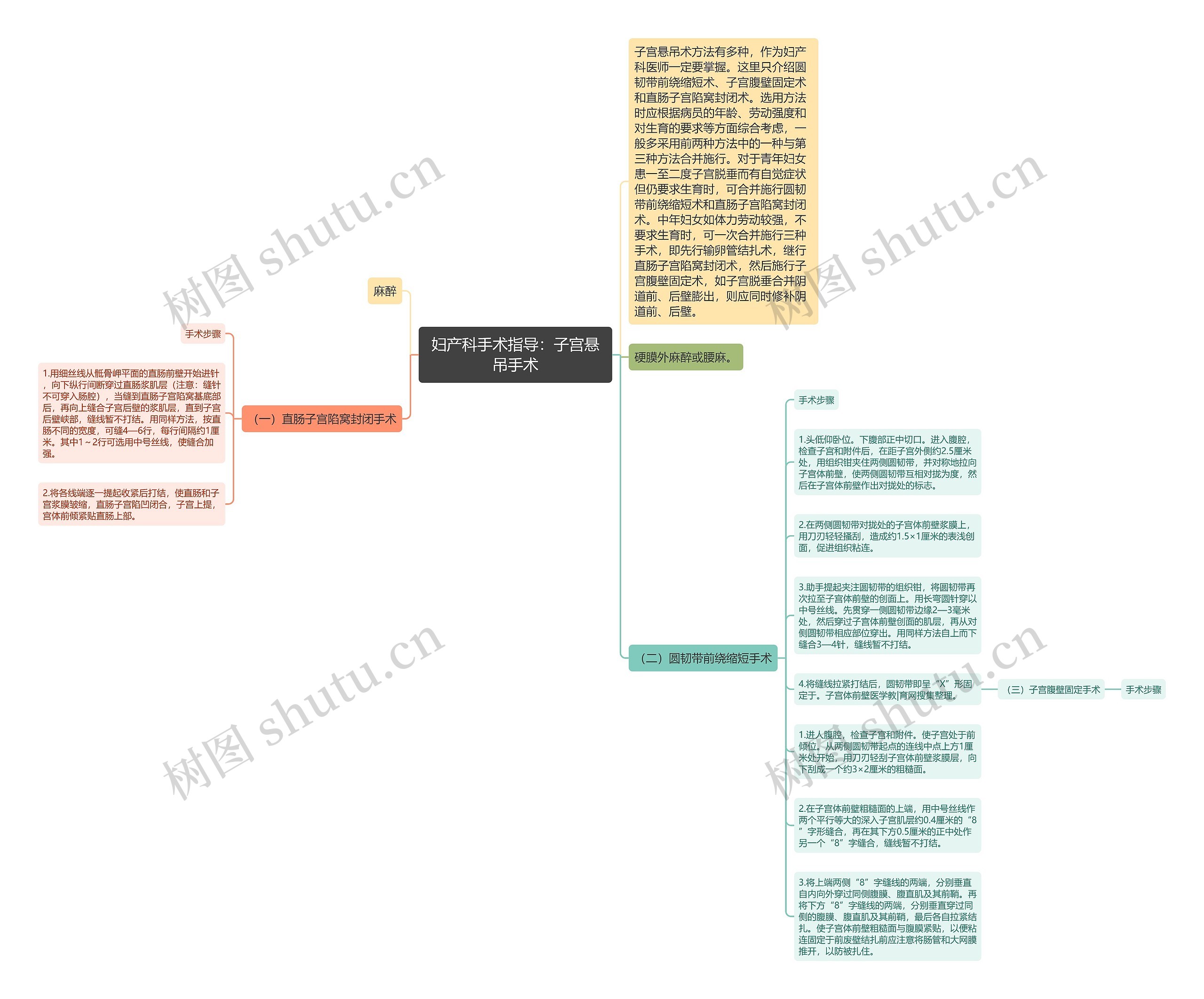 妇产科手术指导：子宫悬吊手术思维导图