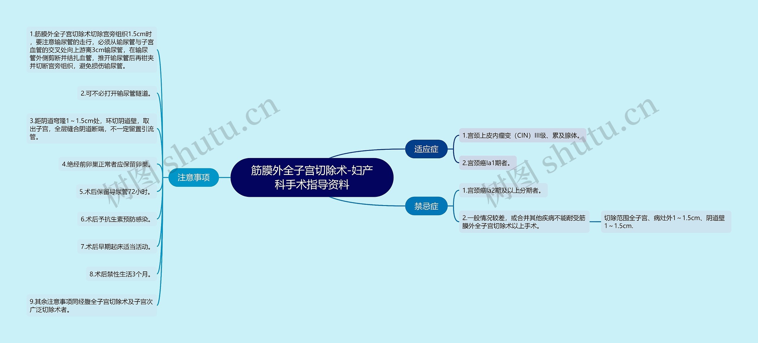 筋膜外全子宫切除术-妇产科手术指导资料思维导图