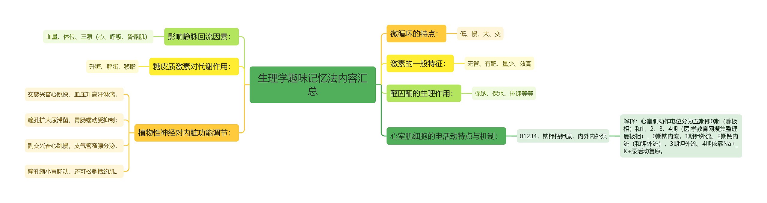 生理学趣味记忆法内容汇总