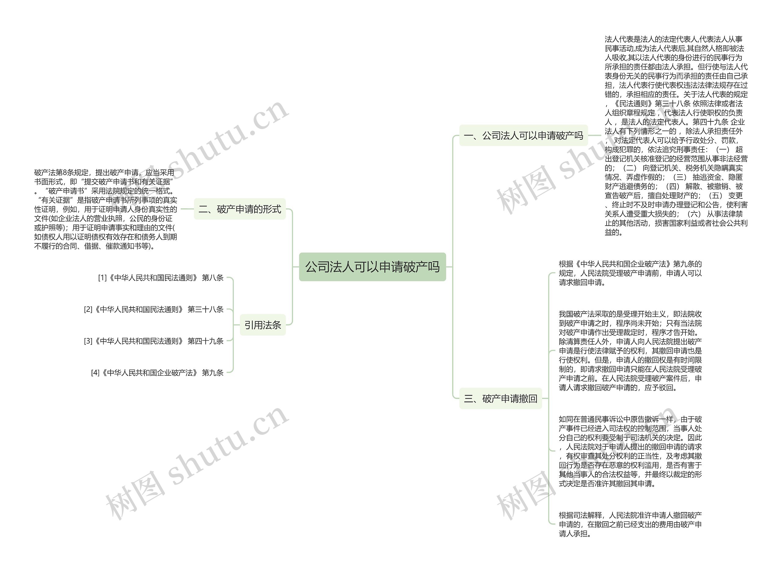 公司法人可以申请破产吗思维导图