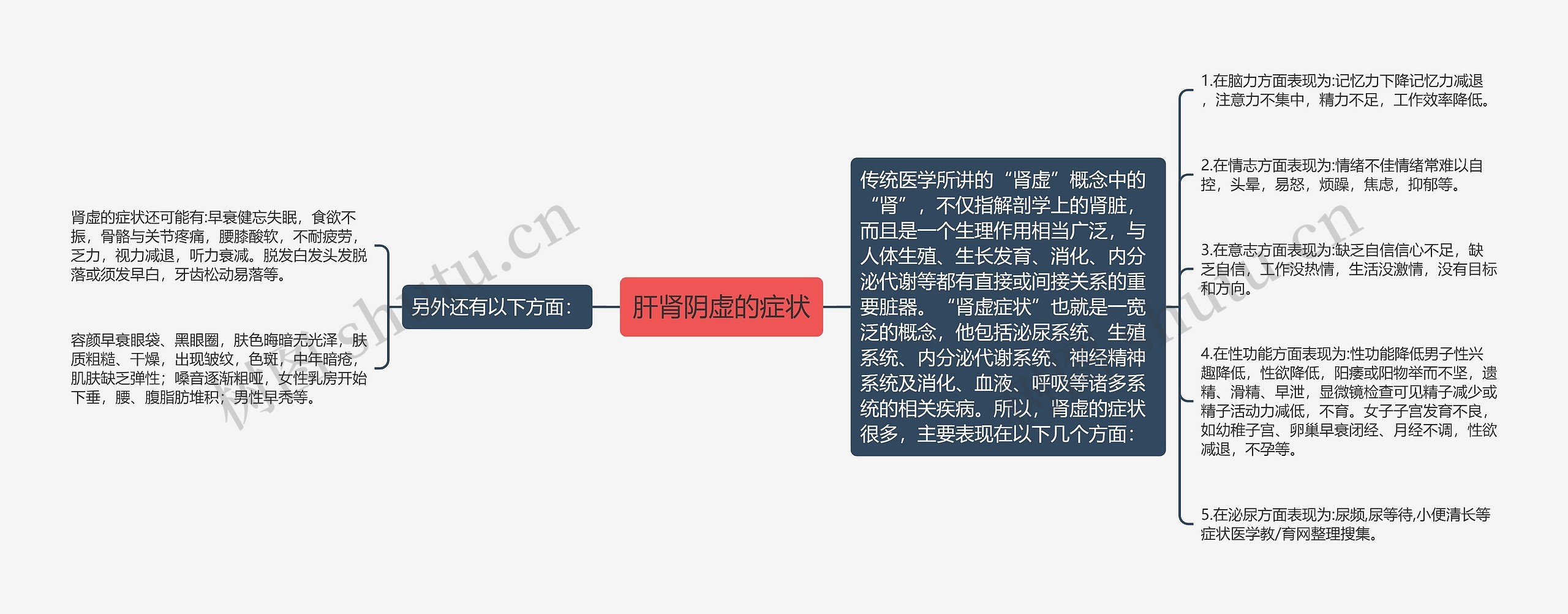 肝肾阴虚的症状思维导图