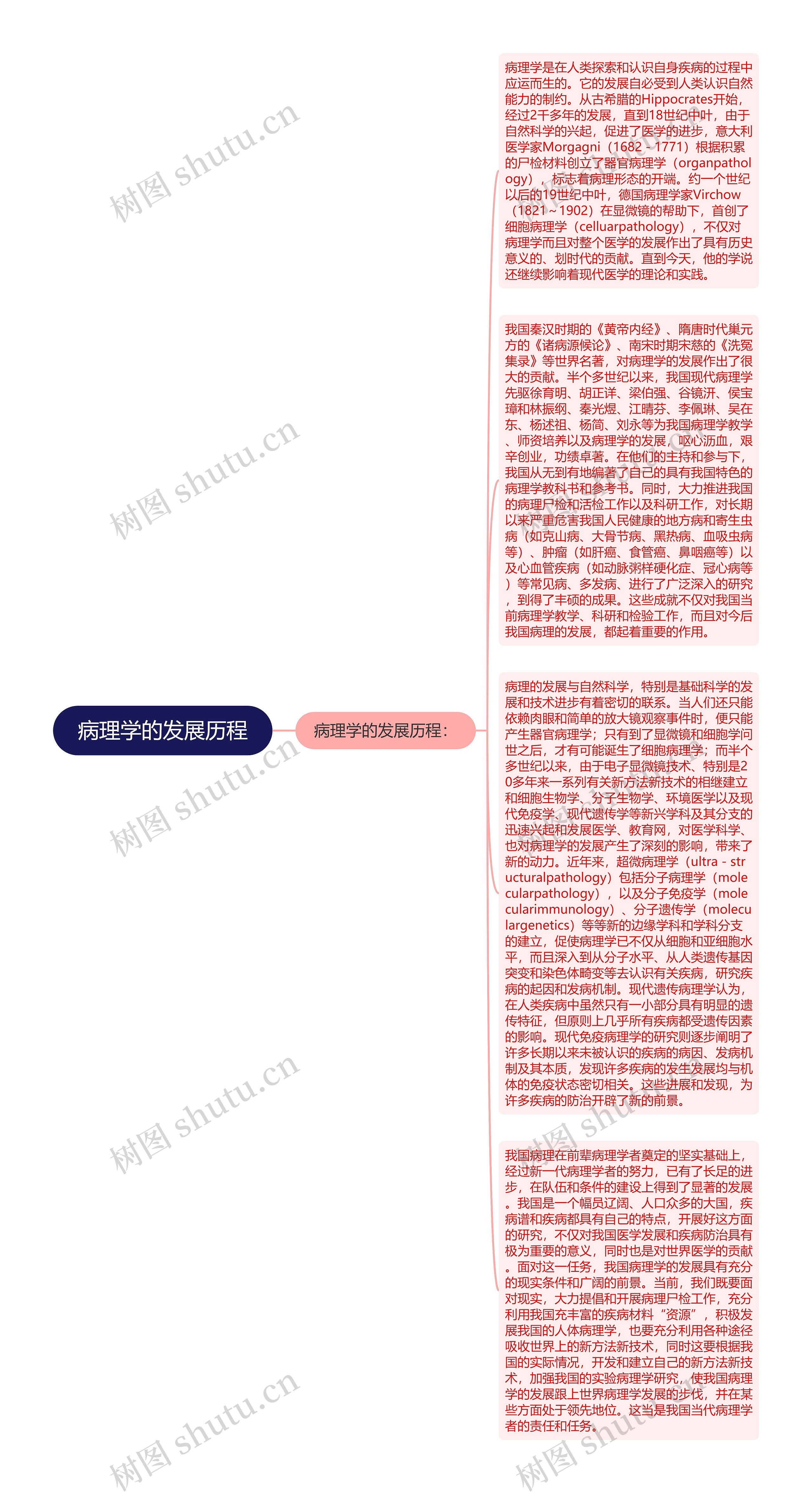 病理学的发展历程思维导图