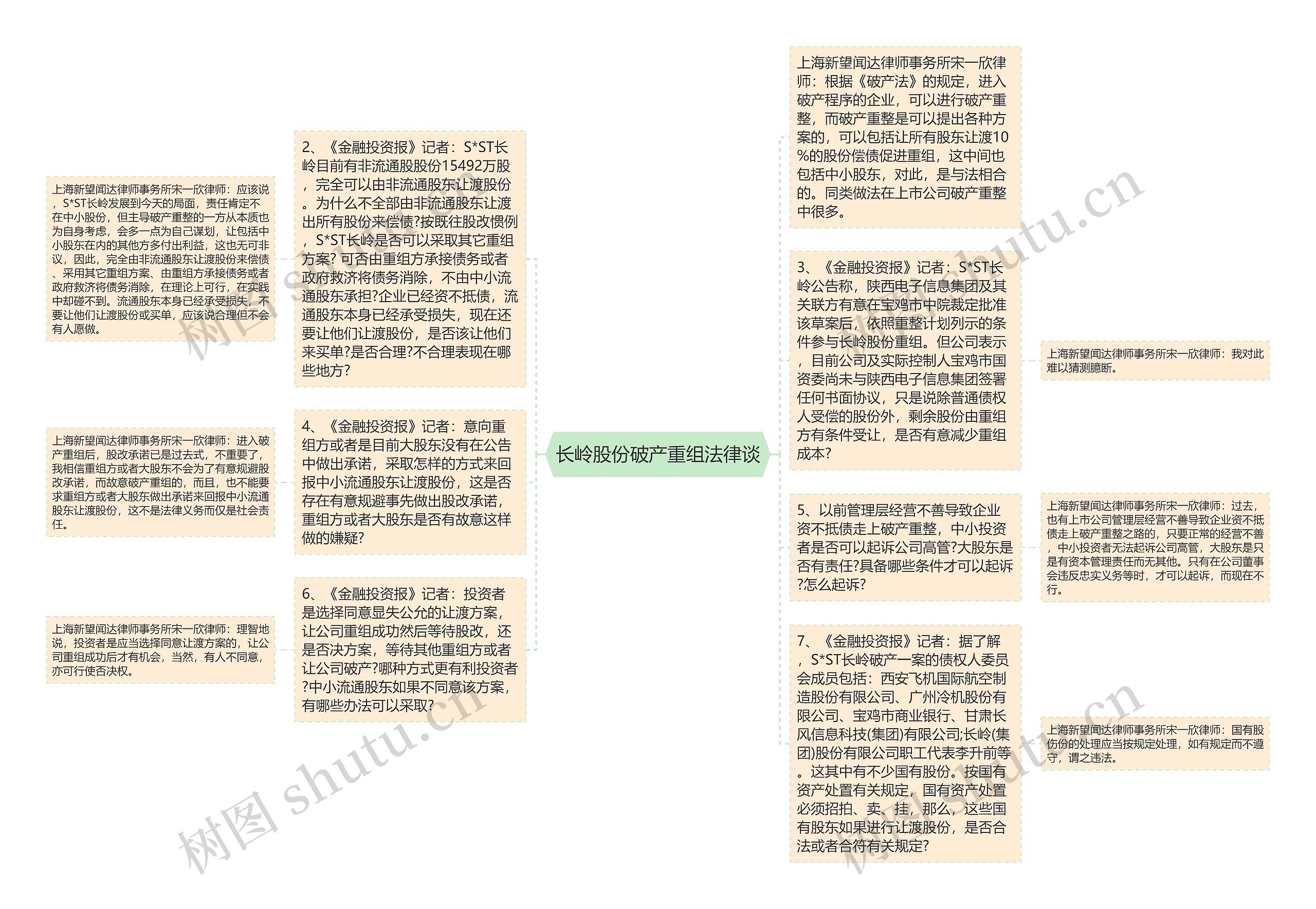 长岭股份破产重组法律谈思维导图