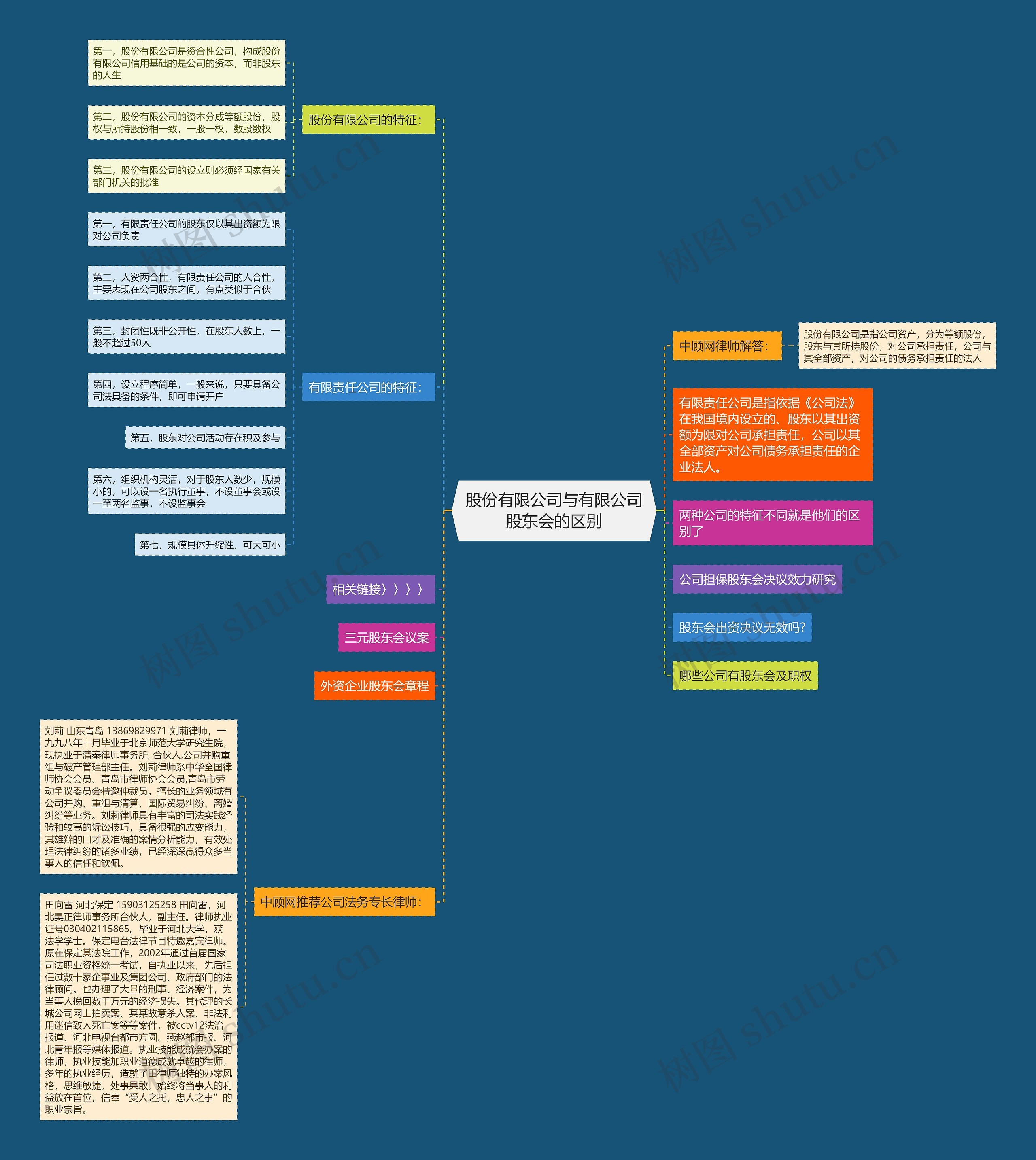 股份有限公司与有限公司股东会的区别思维导图