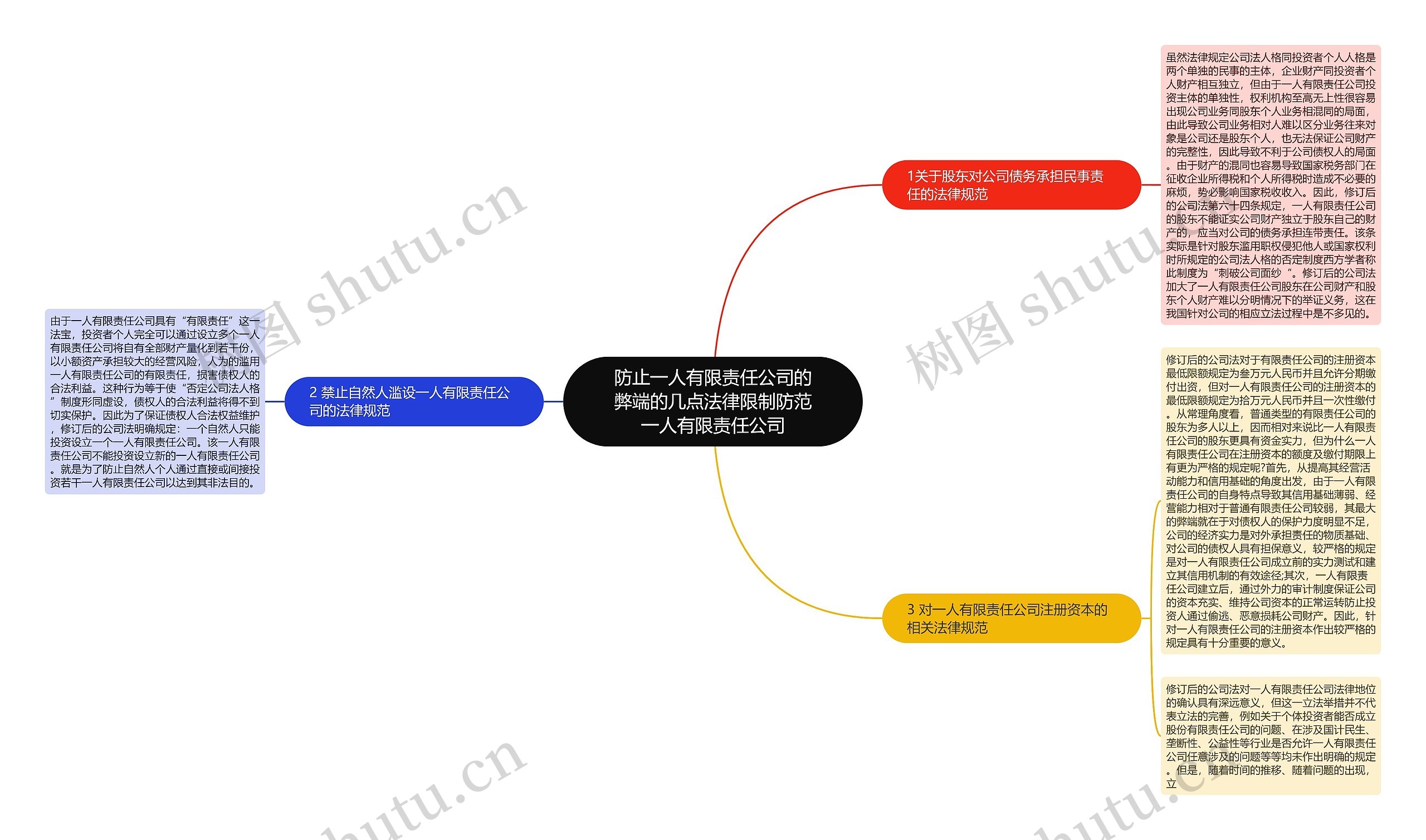 防止一人有限责任公司的弊端的几点法律限制防范一人有限责任公司思维导图