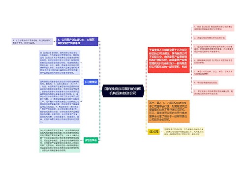 国有独资公司现行的组织机构国有独资公司