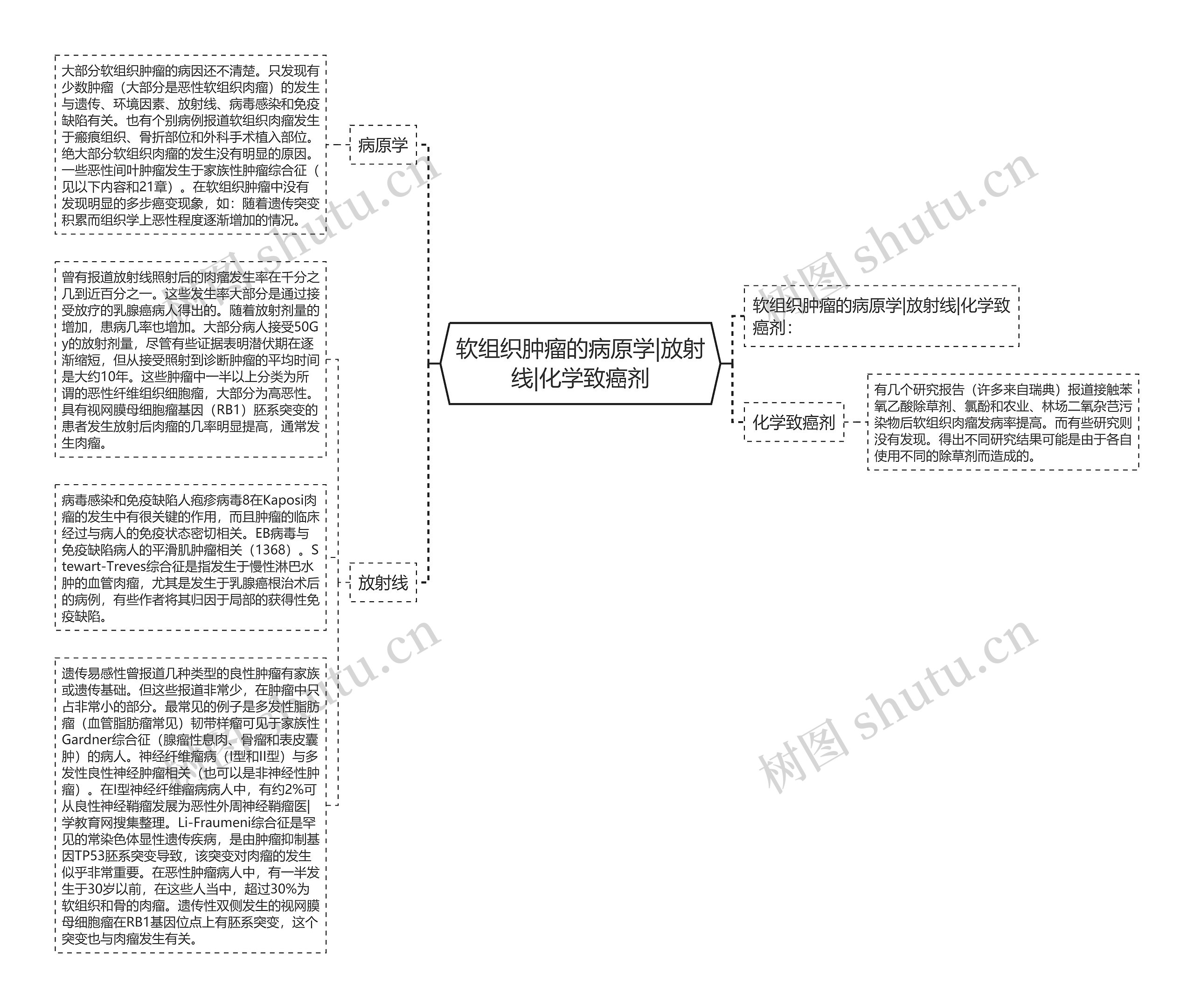 软组织肿瘤的病原学|放射线|化学致癌剂思维导图