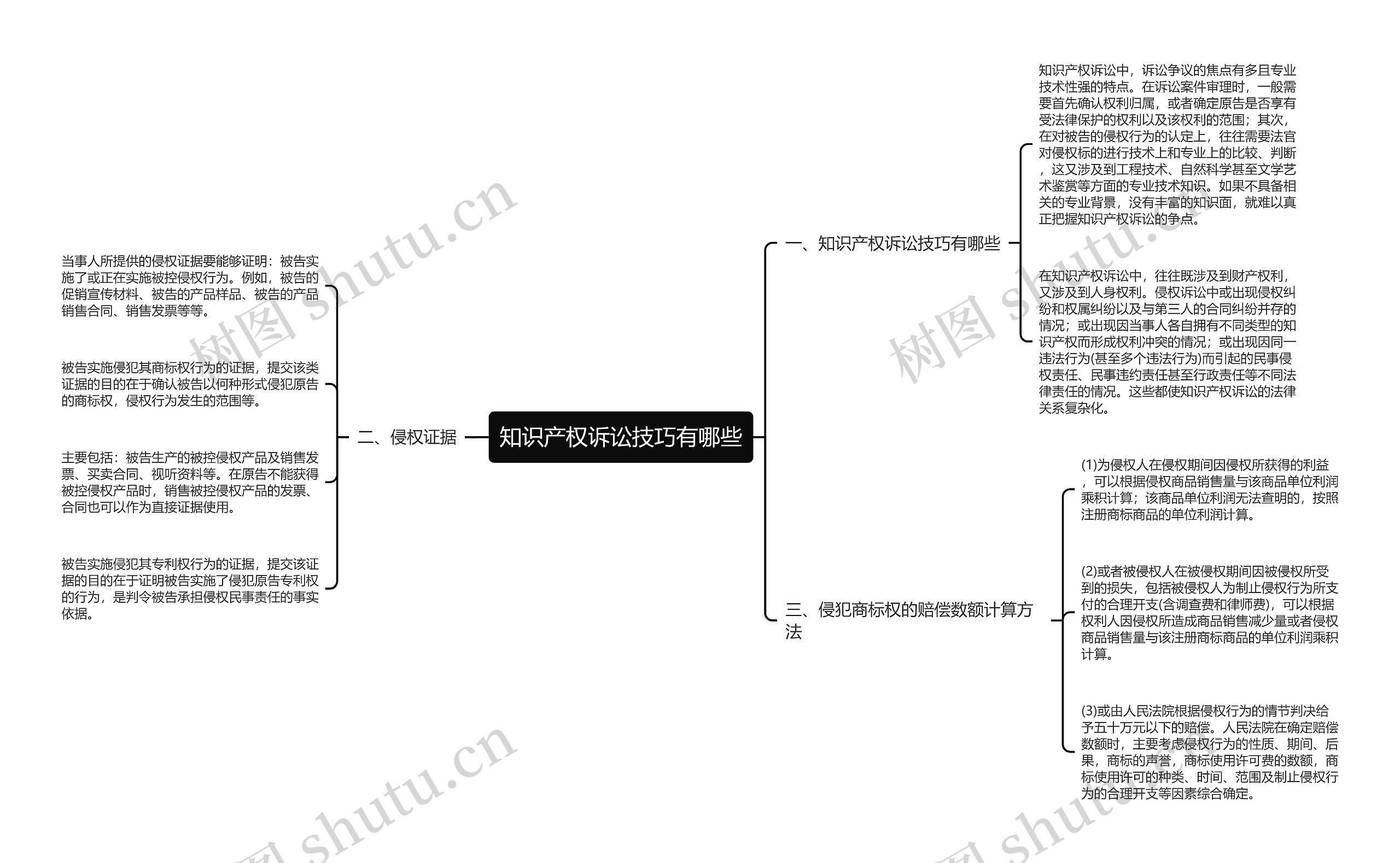 知识产权诉讼技巧有哪些思维导图