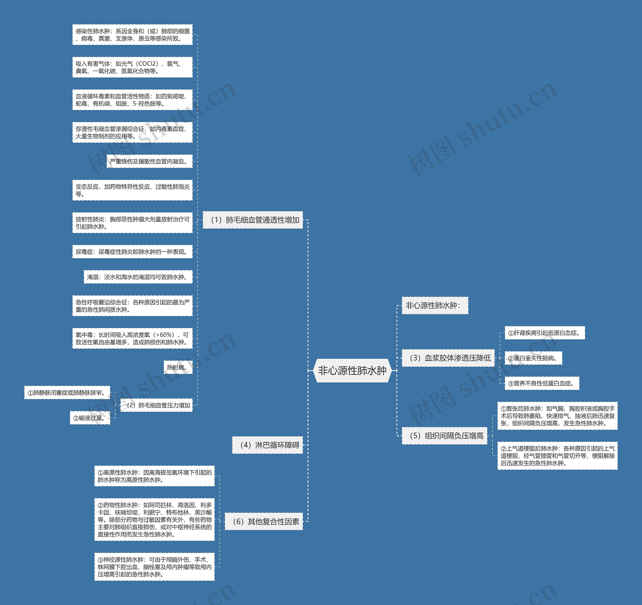 非心源性肺水肿思维导图