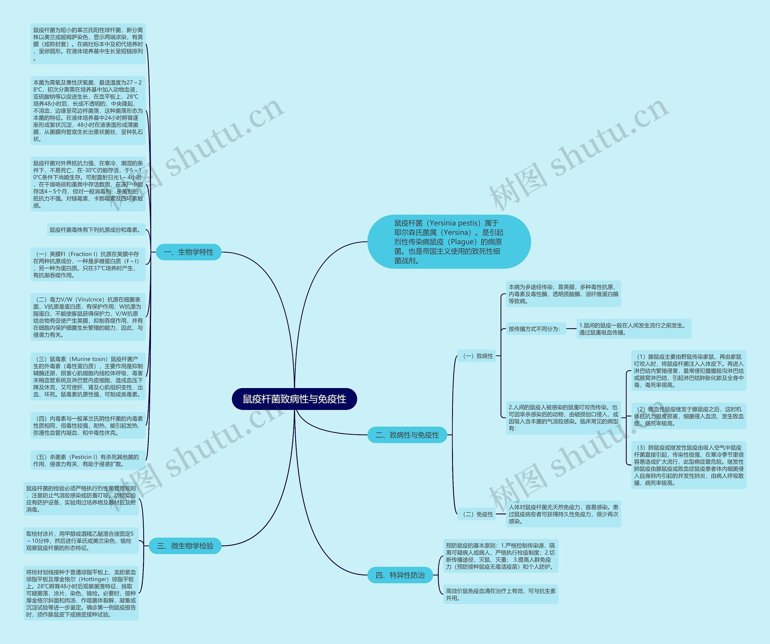 鼠疫杆菌致病性与免疫性思维导图